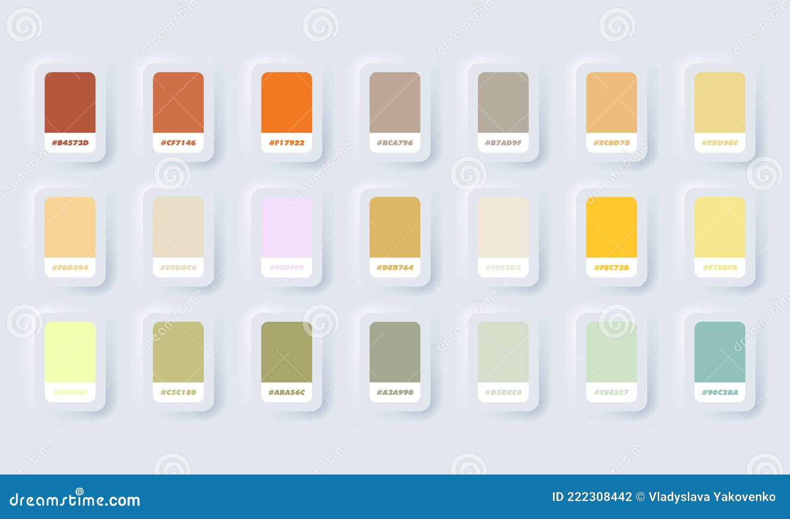 Yellow and Green Pastel Colour Palette. Vector. Catalog Samples Yellow and  Green in RGB HEX. Color Catalog Stock Vector - Illustration of design,  card: 222308442