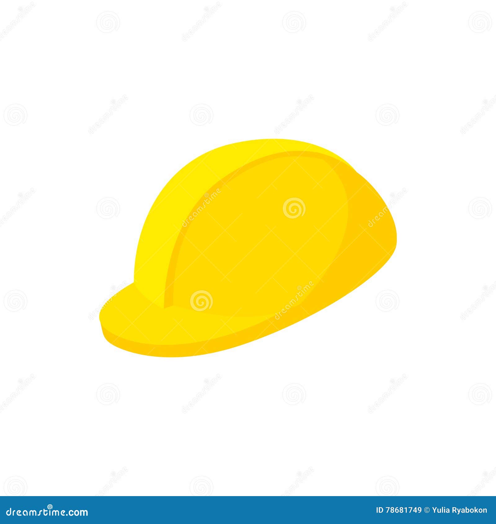 yellow hardhat icon, cartoon style