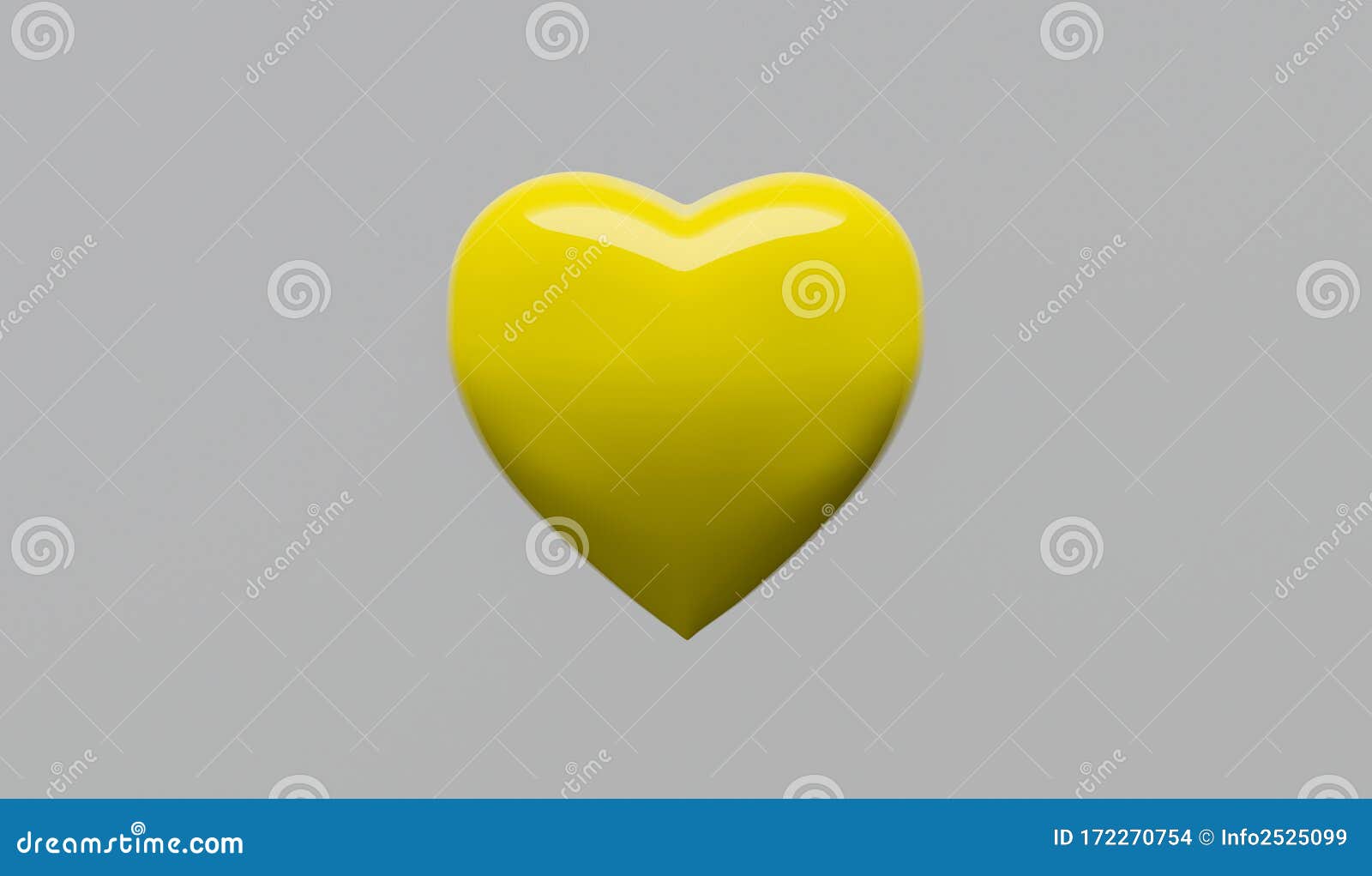 yellow heart on white background valentine`s day