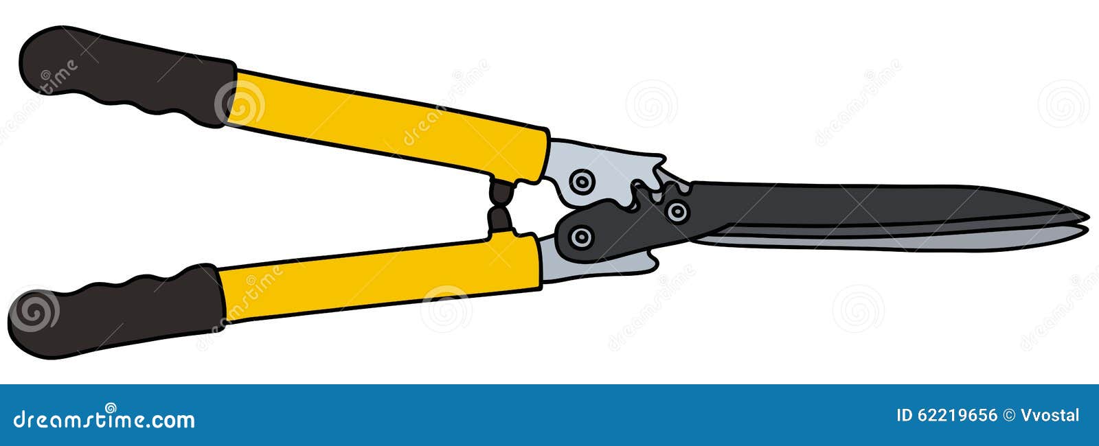 Yellow hedge shears stock vector. Illustration of clippers 62219656