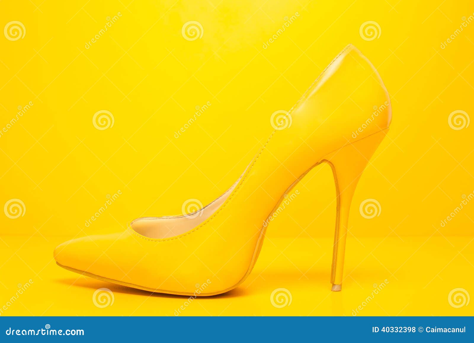 Yellow high heels shoes stock photo. Image of pump, horizontal 40332398