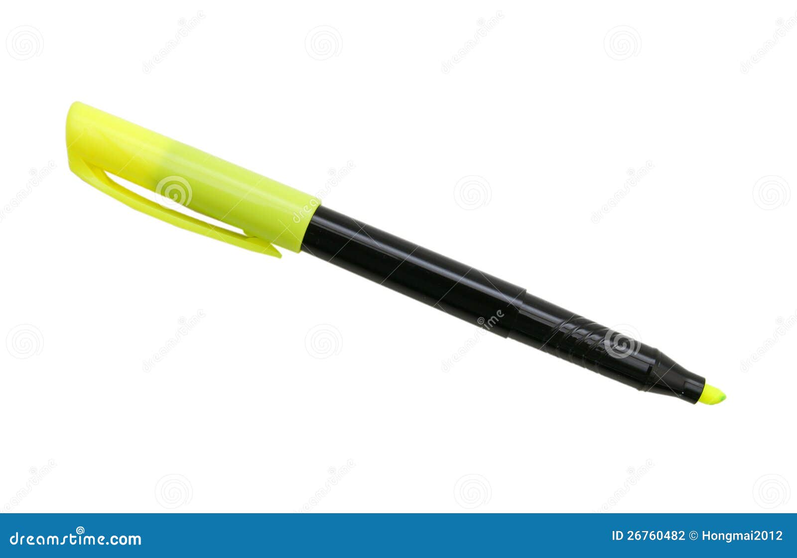 Yellow highlighter stock photo. Image of paper, fluorescent 26760482