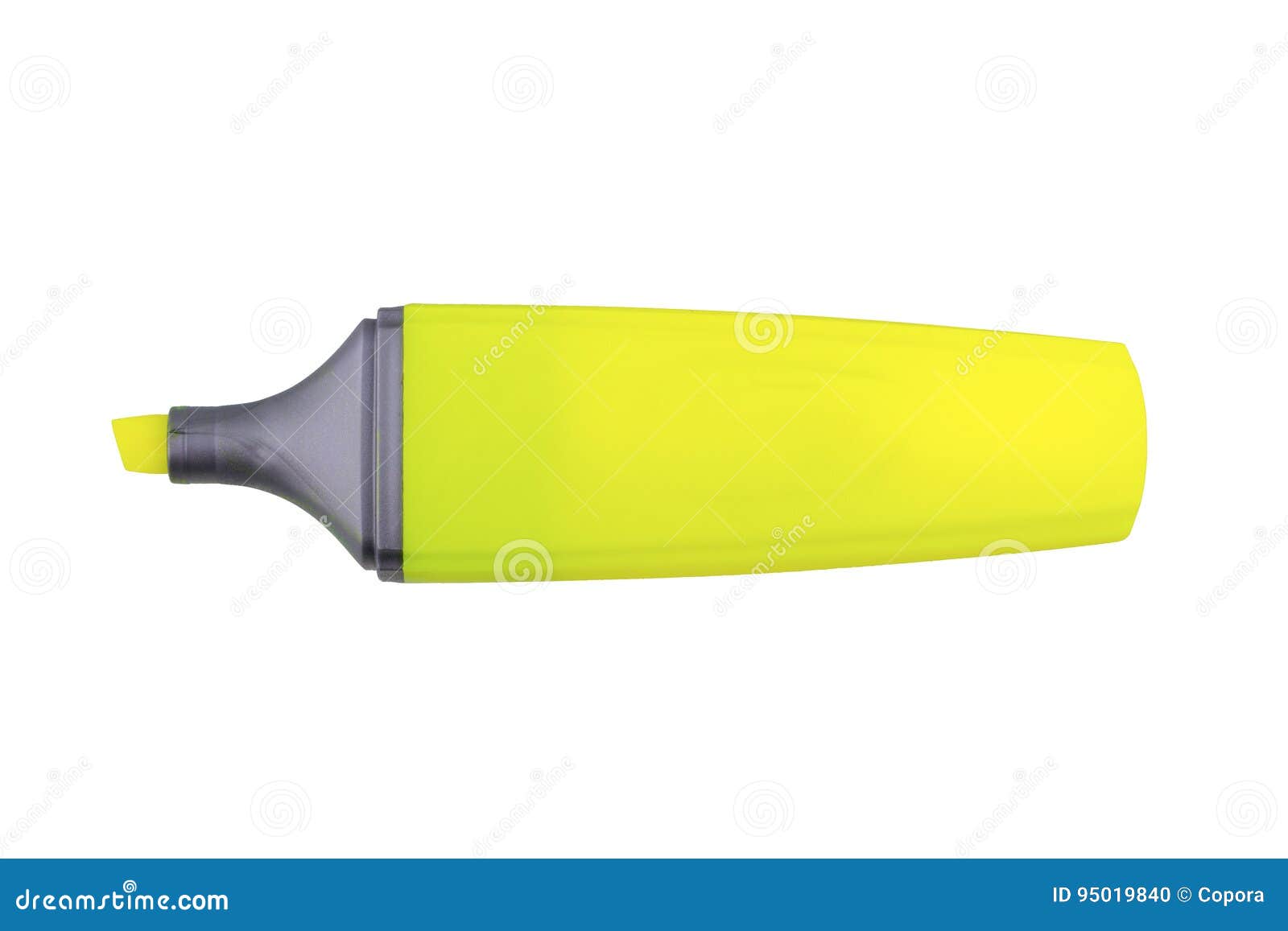 Yellow Highlighter Over a White Background Stock Photo Image of