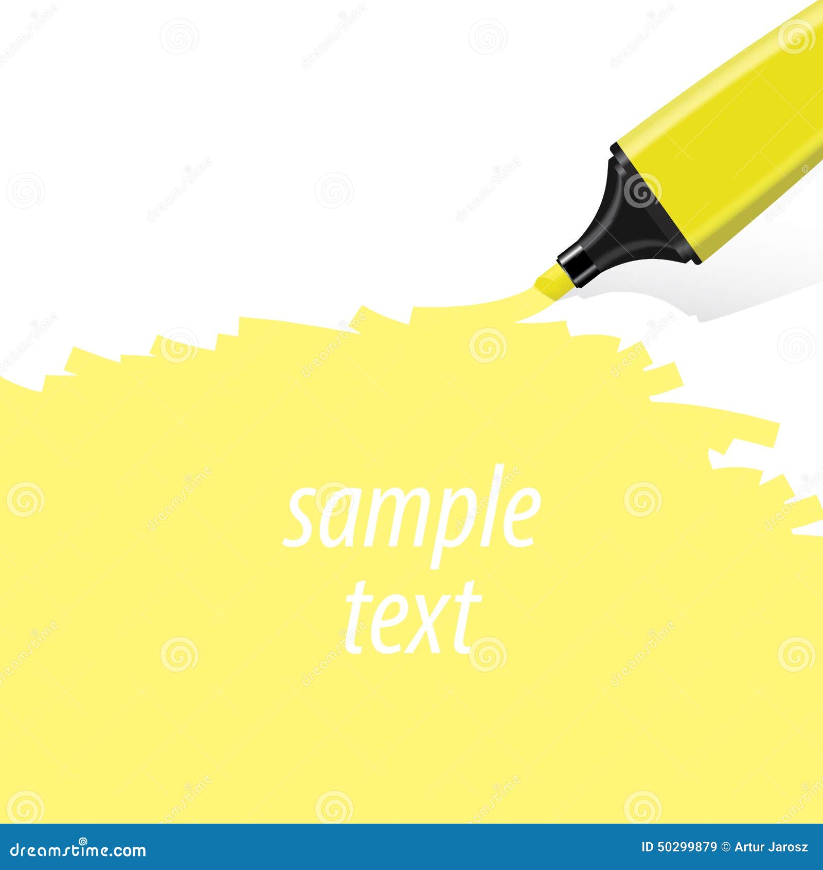 Yellow highlighter vector. stock vector. Illustration of office - 50299879