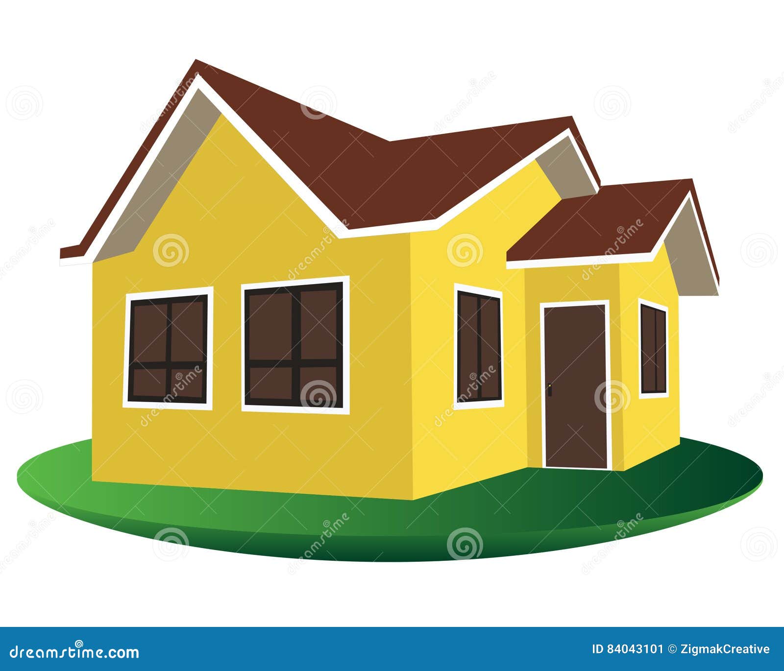 Yellow House stock vector. Illustration of isolated, rentals 84043101