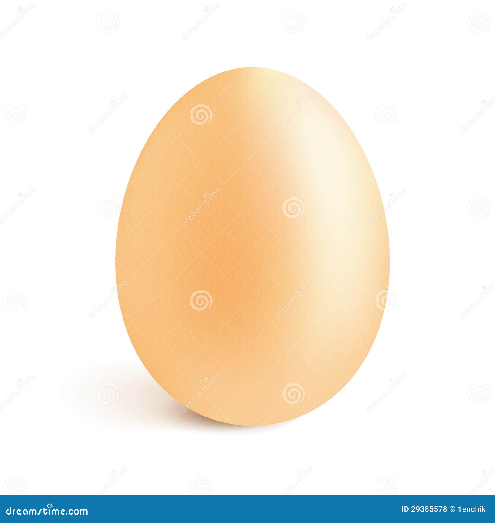 Yellow Isolated Vector Realistic Egg with Shadow Stock Vector