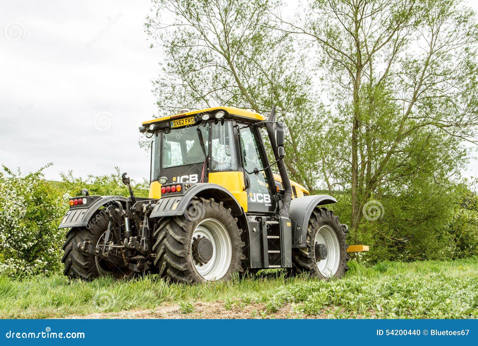 Yellow JCB Fastrac Tractor Parked by Hedge Editorial Image Image of