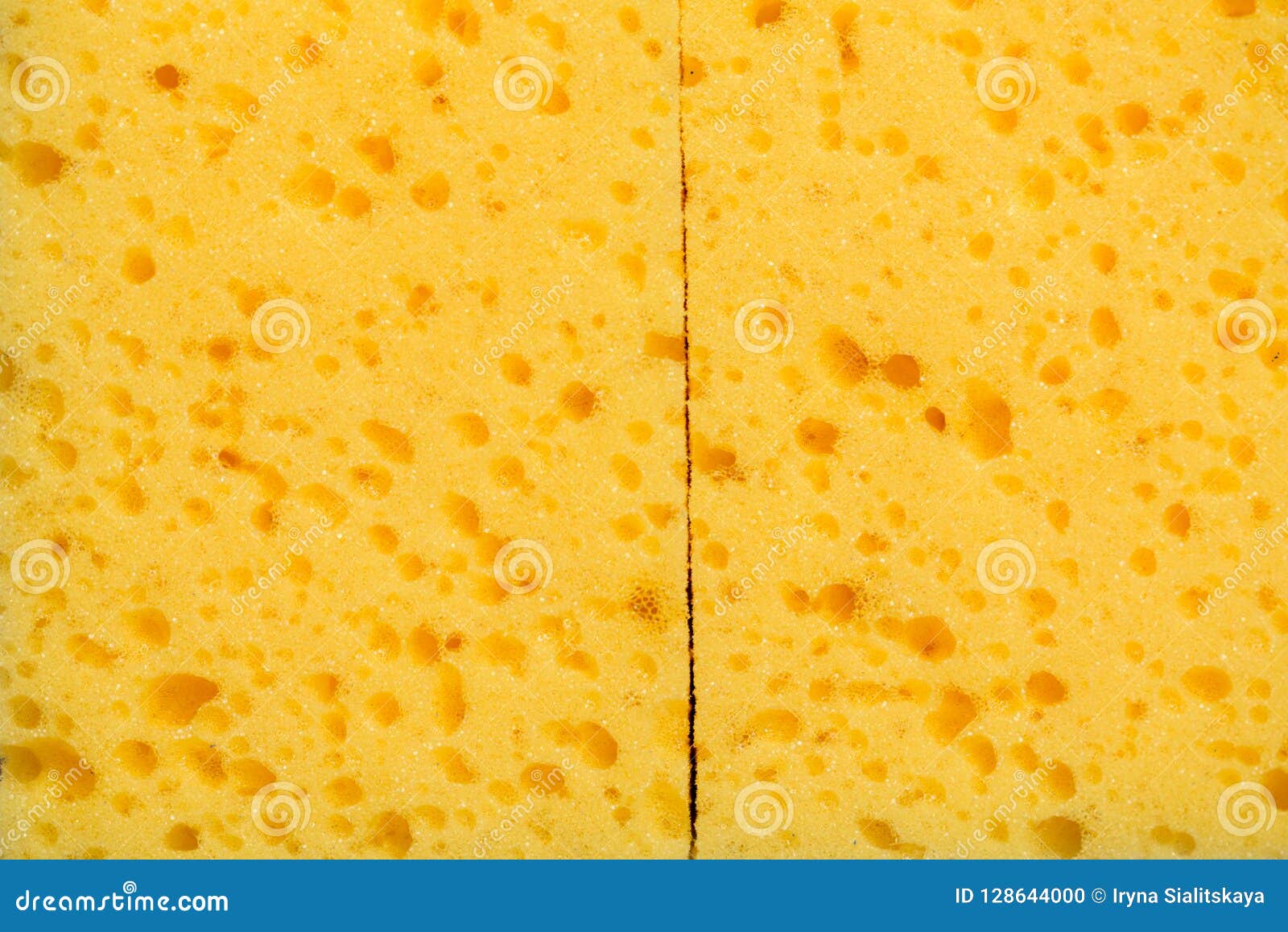 Yellow Kitchen Sponge Isolated on White Background. Stock Photo Image of mask, closeup 128644000