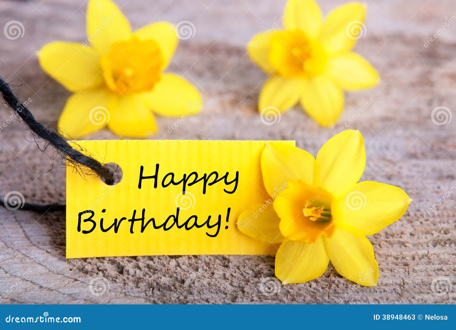 Samedi 30 septembre  Yellow-label-happy-birthday-daffodil-blossoms-background-38948463