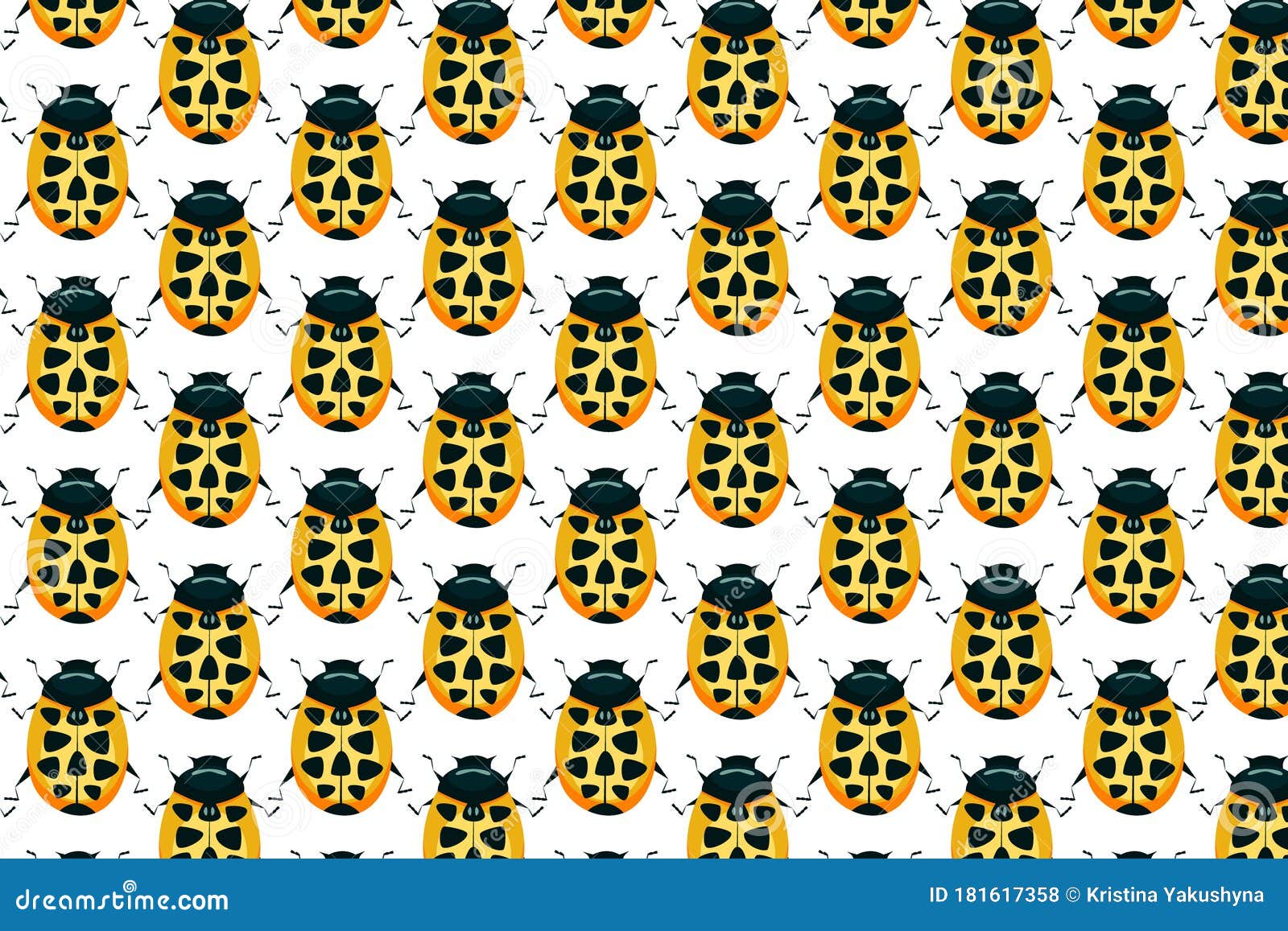 The Red And Yellow Ladybird Cartoon Vector 2769691