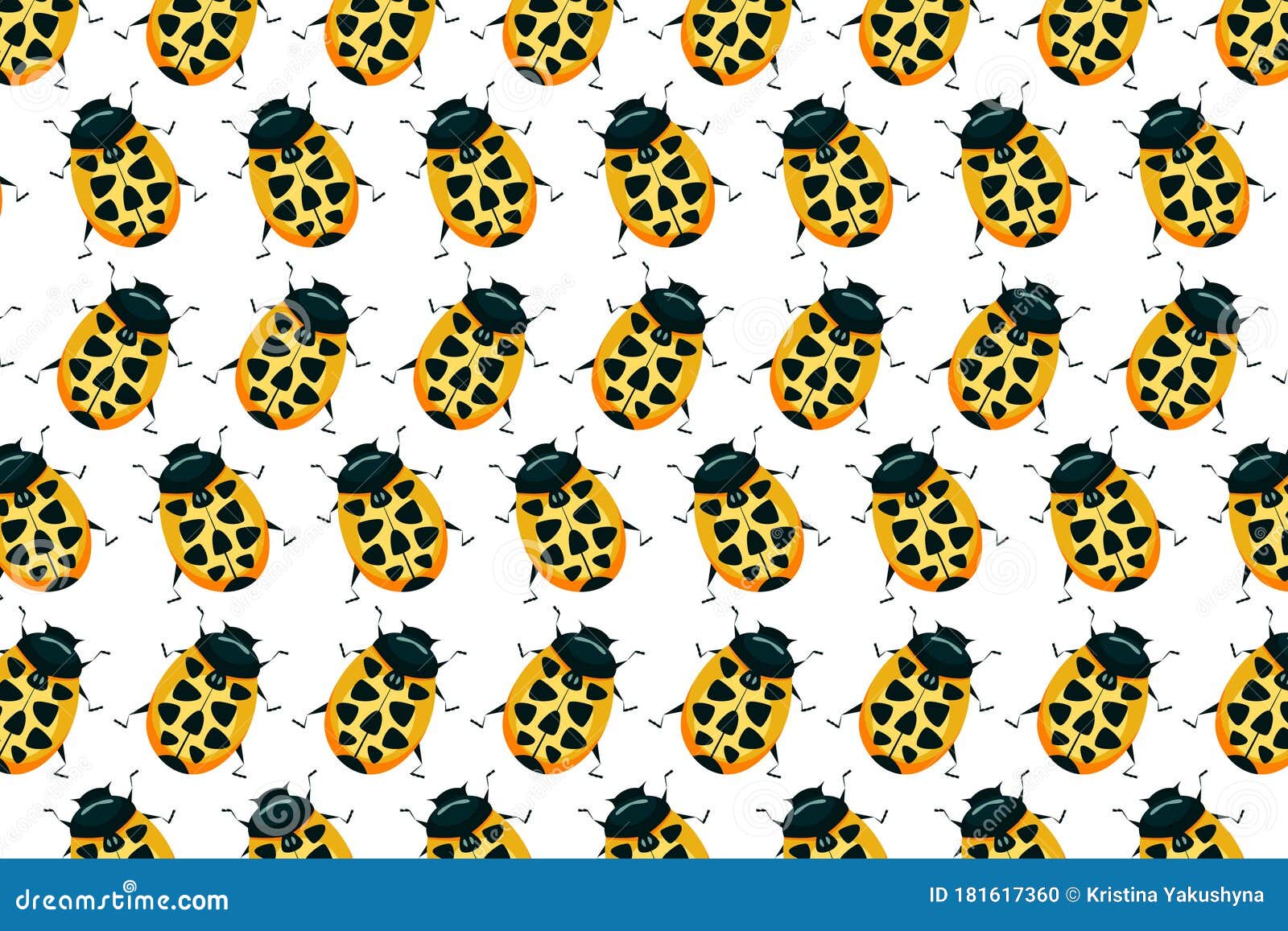 The Red And Yellow Ladybird Cartoon Vector 2769691