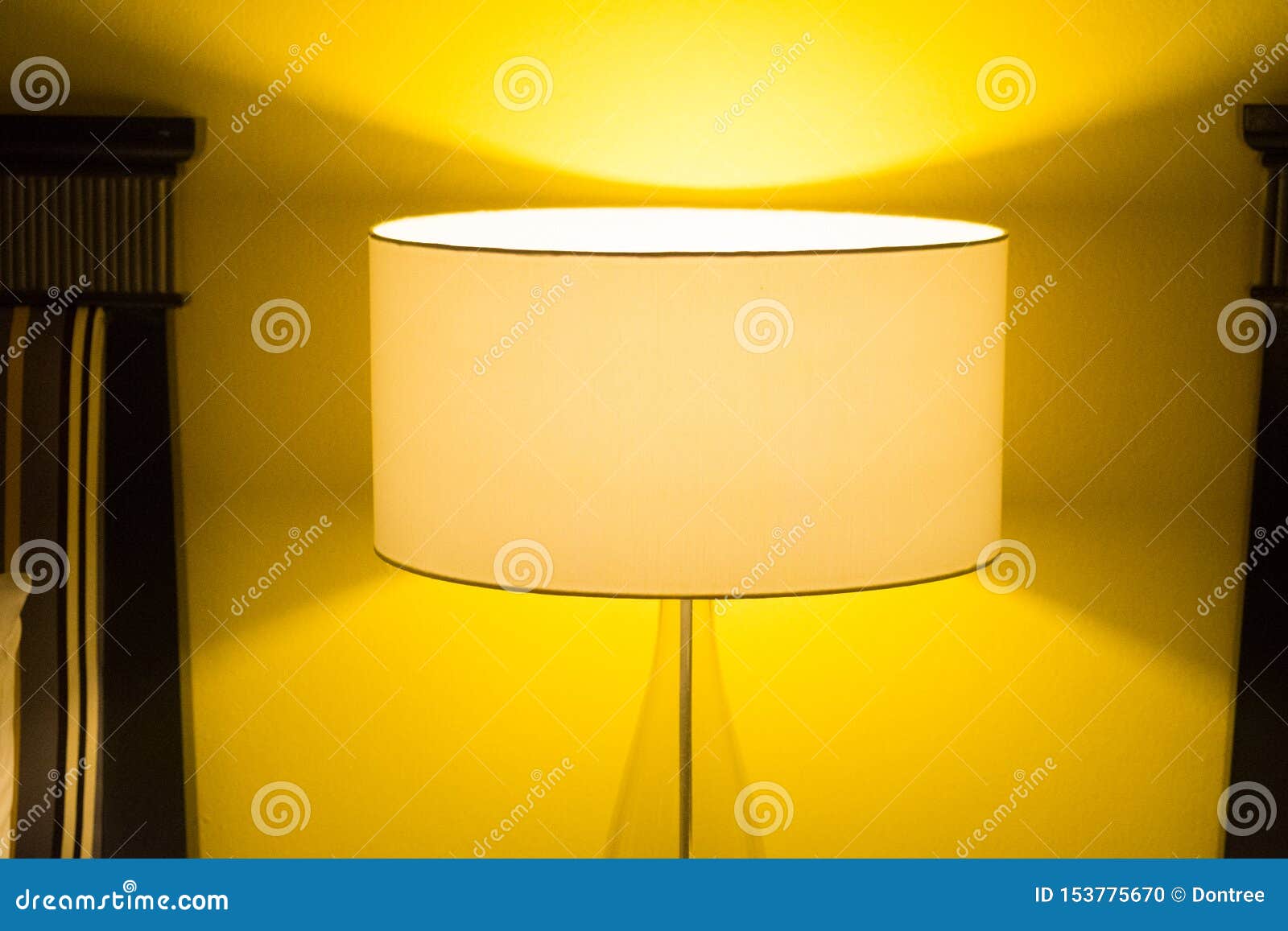 Yellow Lamp with Warm Yellow Light Stock Photo Image of elegance