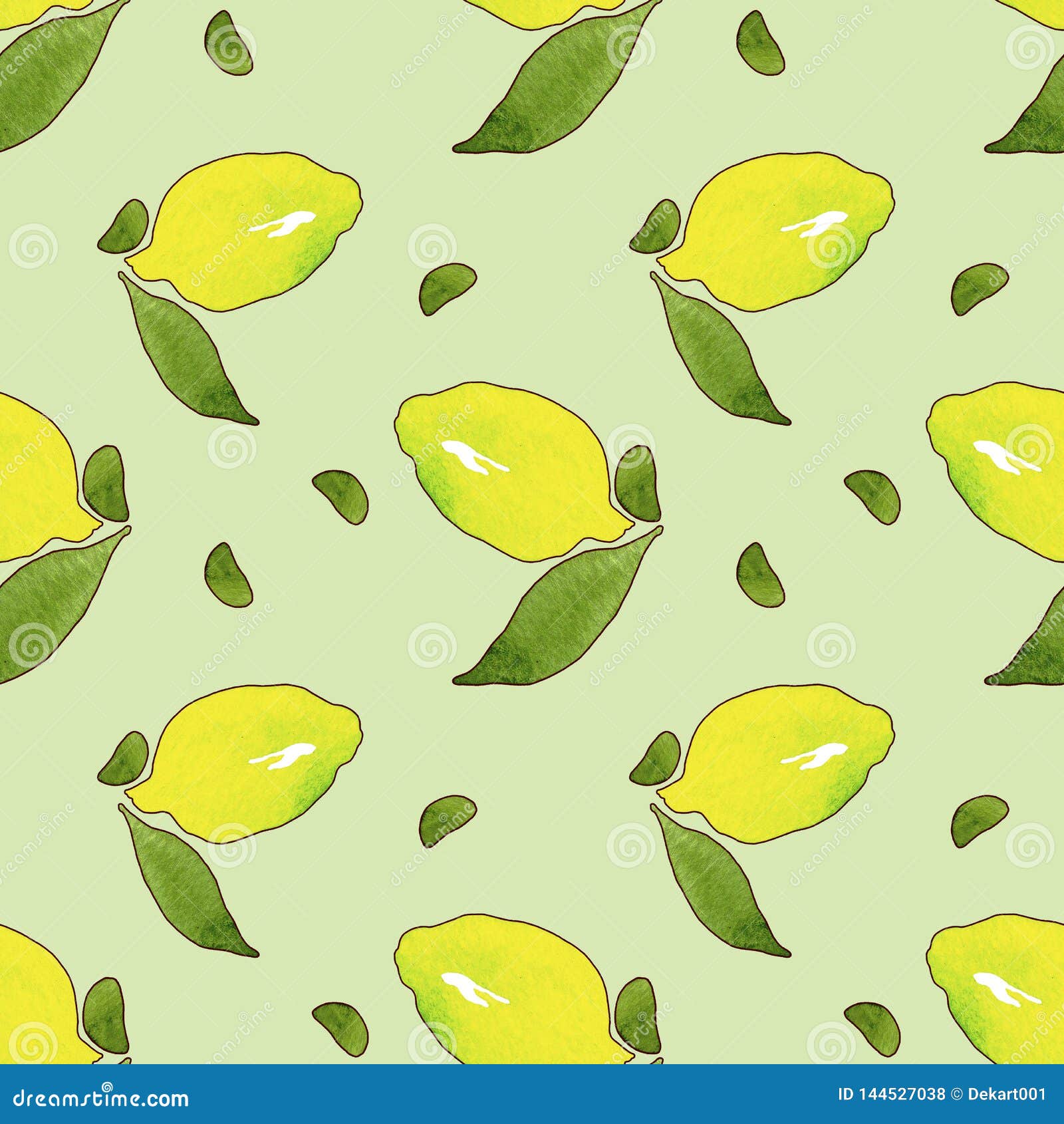 Yellow Lemon Fruits with Green Leaves Isolated on Green Background ...