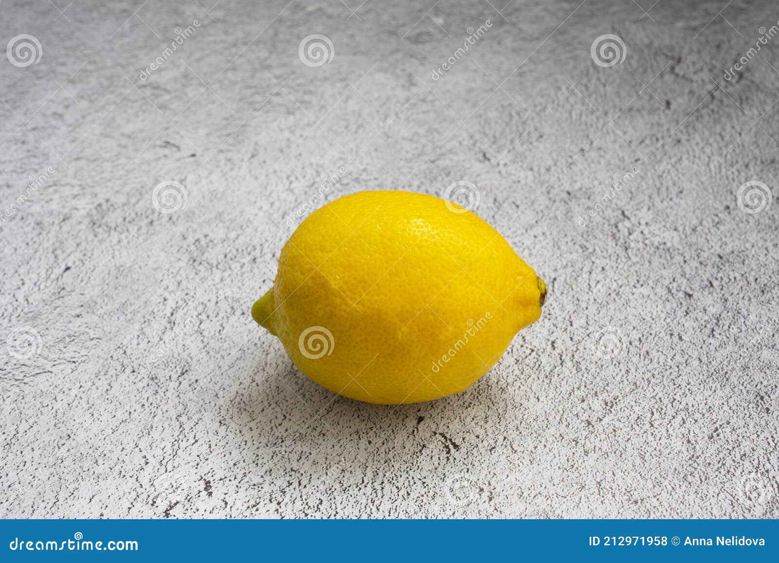 Yellow Lemon on a Gray Table. Citrus Fruit Stock Photo Image of
