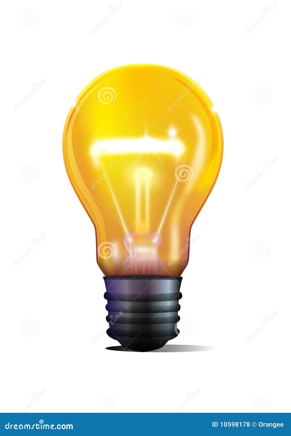 3d yellow light bulb