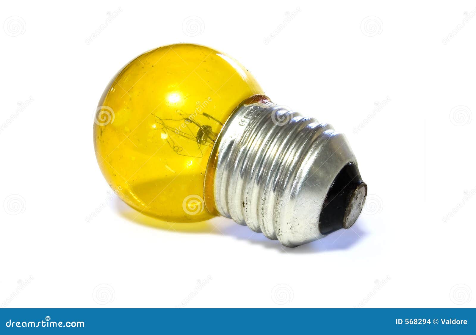 Yellow light bulb stock photo. Image of everyday, lamp 568294