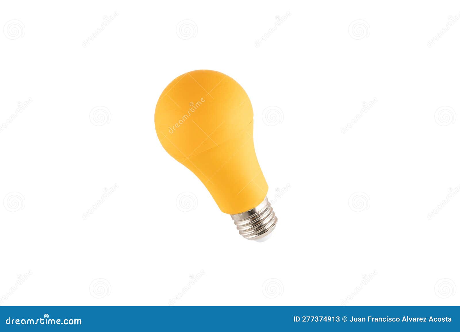 A Yellow Light Bulb Isolated on White Background Stock Image Image of