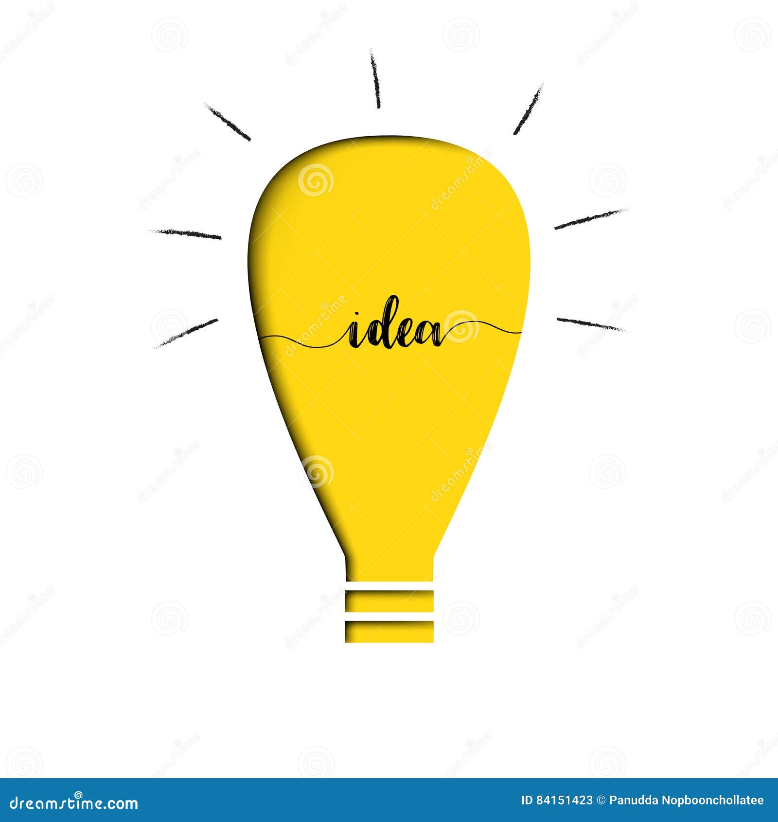 Yellow Light Bulb with Text Idea Inside Stock Vector Illustration of