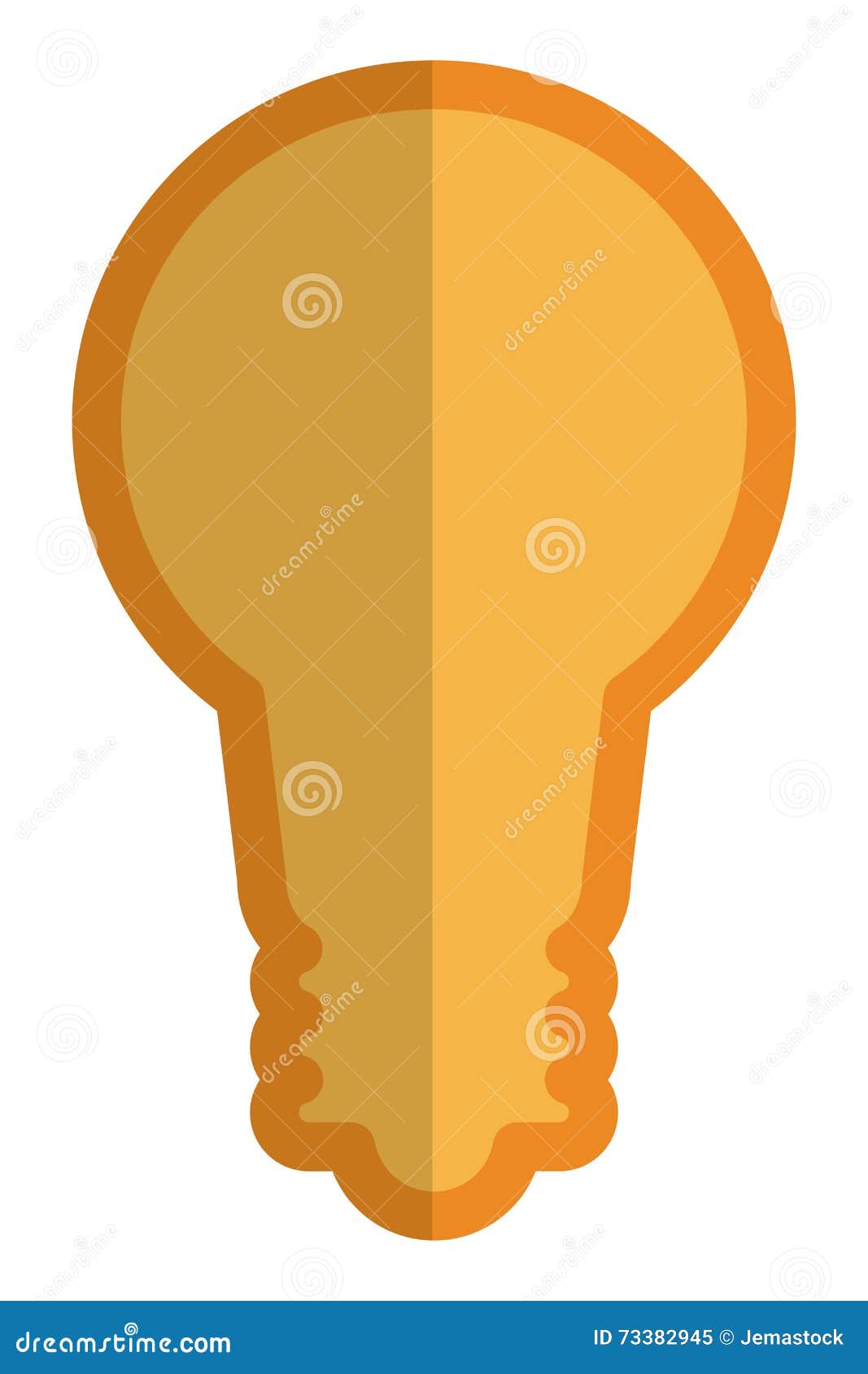 Yellow lightbulb icon stock illustration. Illustration of bulb 73382945