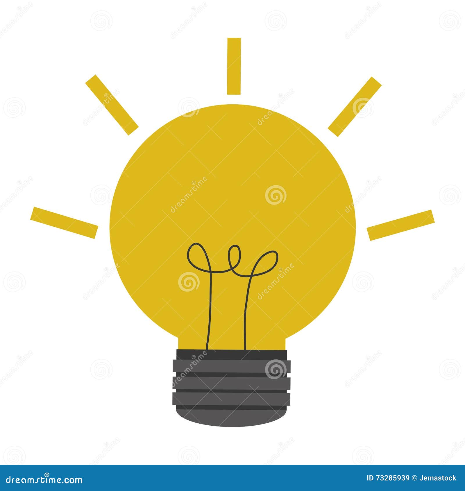Yellow lightbulb icon stock illustration. Illustration of electric