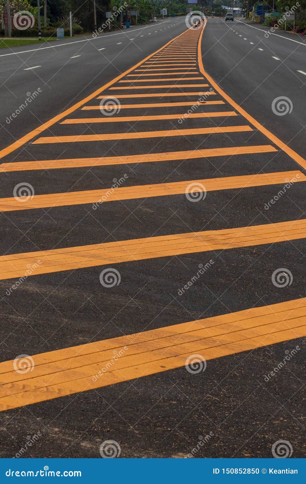 Yellow Line in the Middle of the Paved Road Stock Photo - Image of long