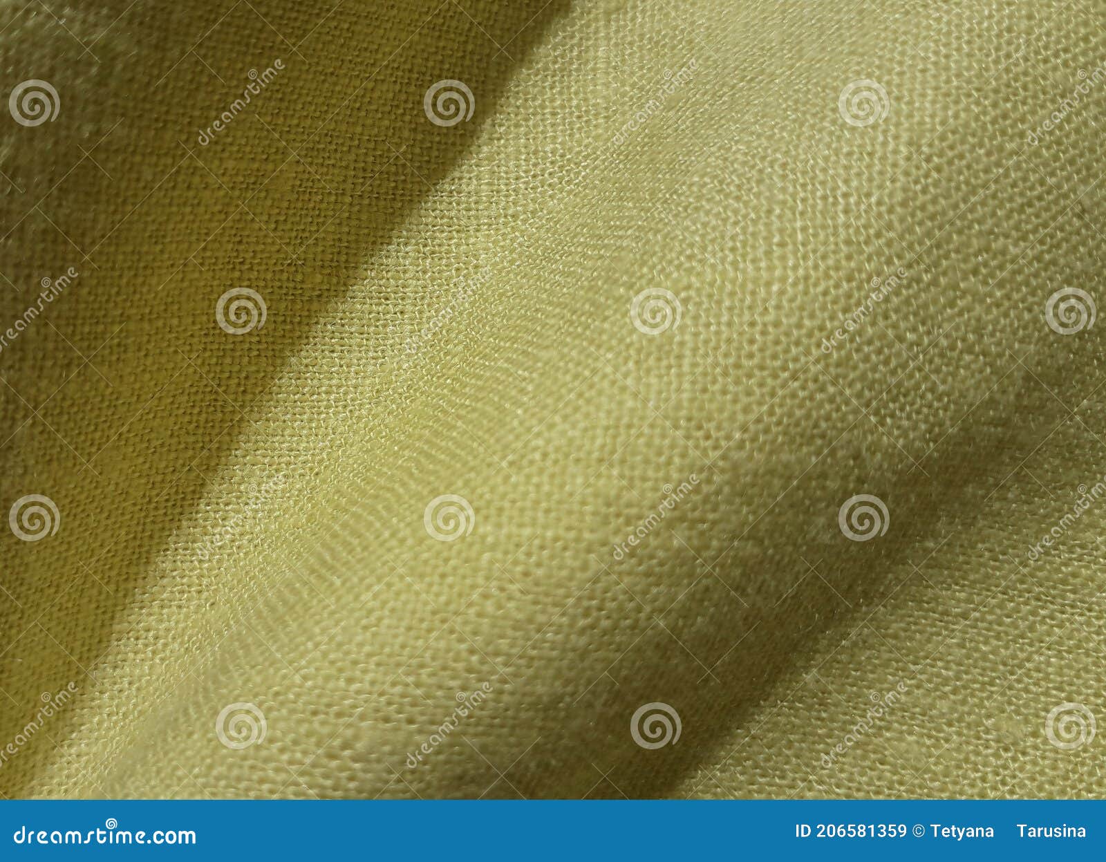 Yellow linen fabric. stock image. Image of hand, natural 206581359