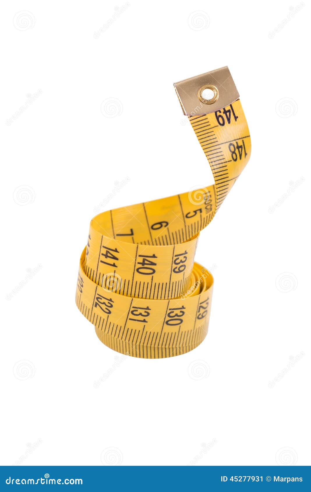 Yellow Measuring Tape Isolated on White Background Stock Image Image