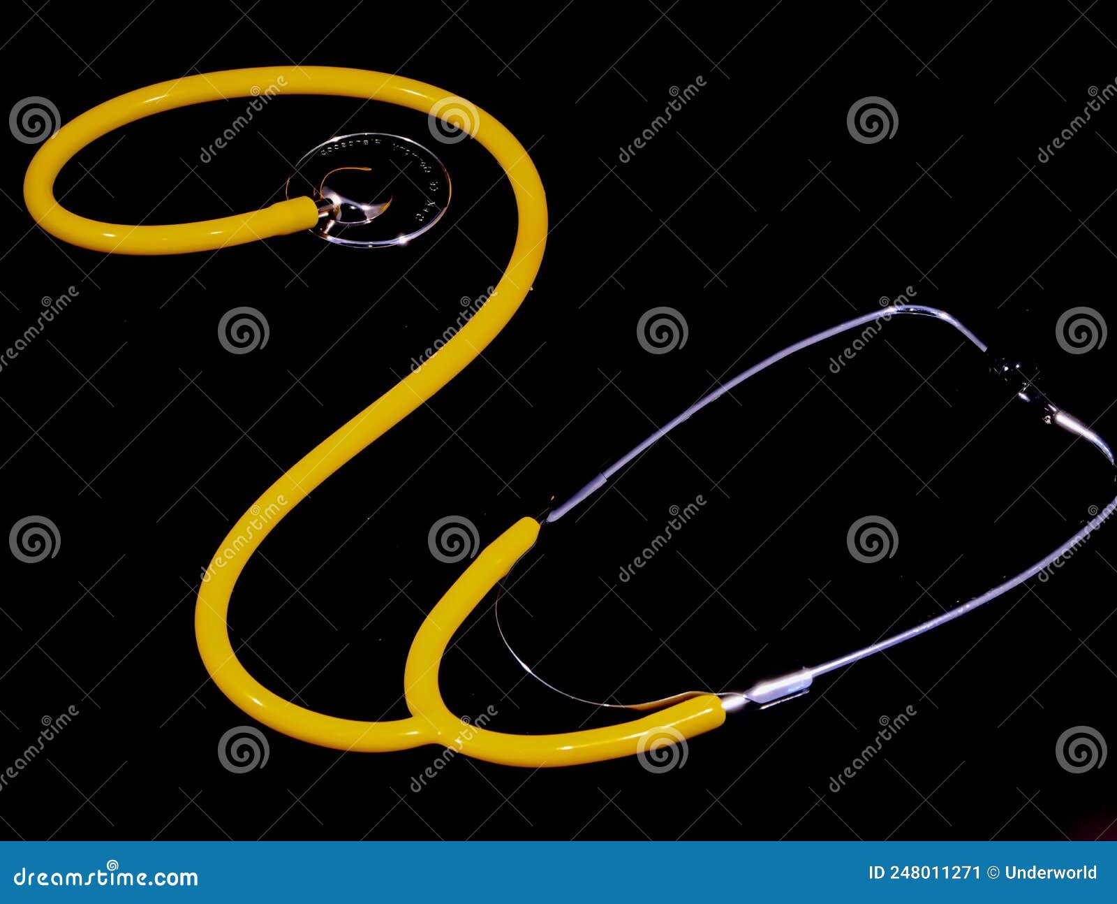 Yellow Medical Instrument Tool Stethoscope Stock Image Image of heart