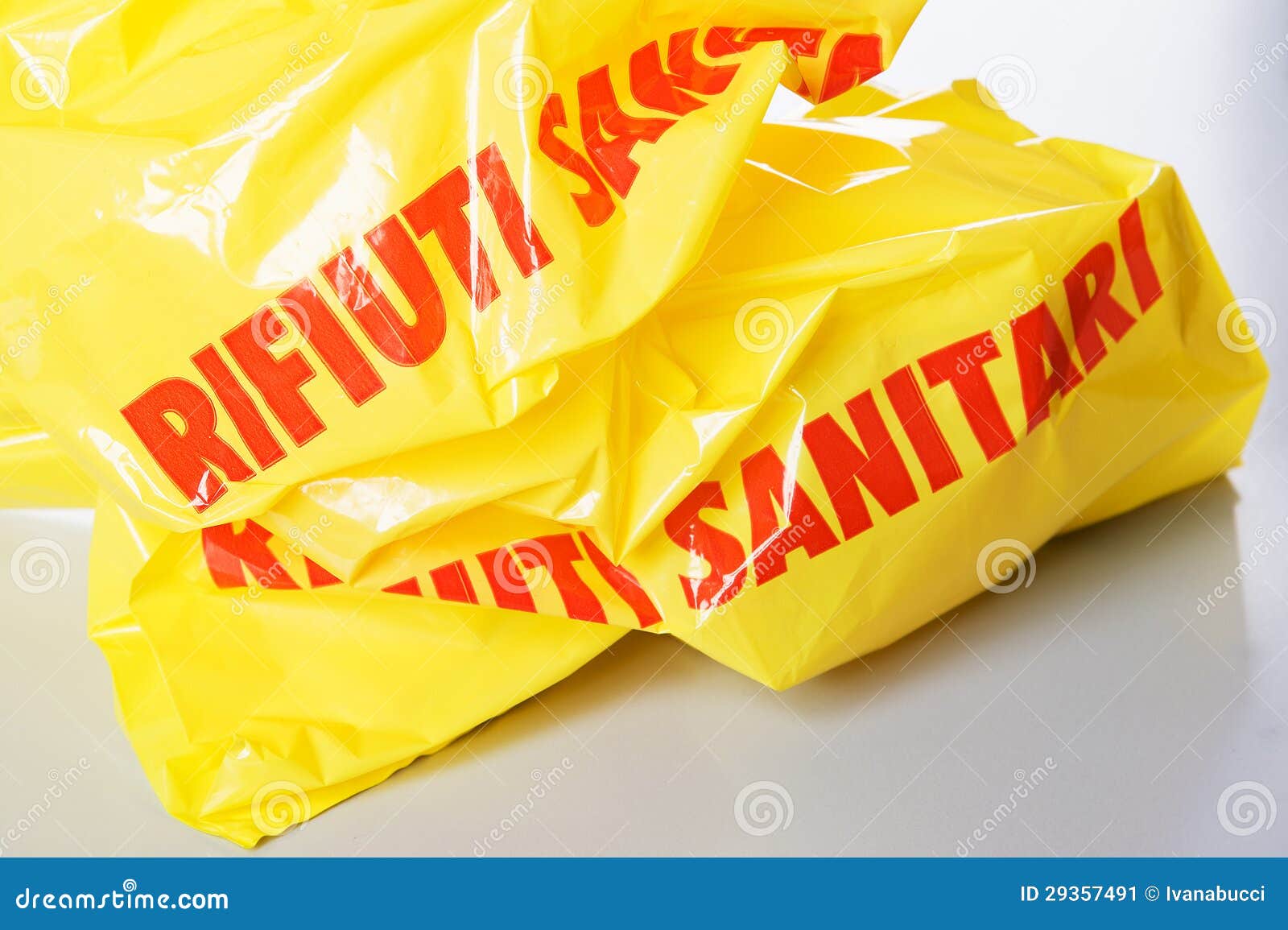 Yellow medical waste bag stock image. Image of background 29357491