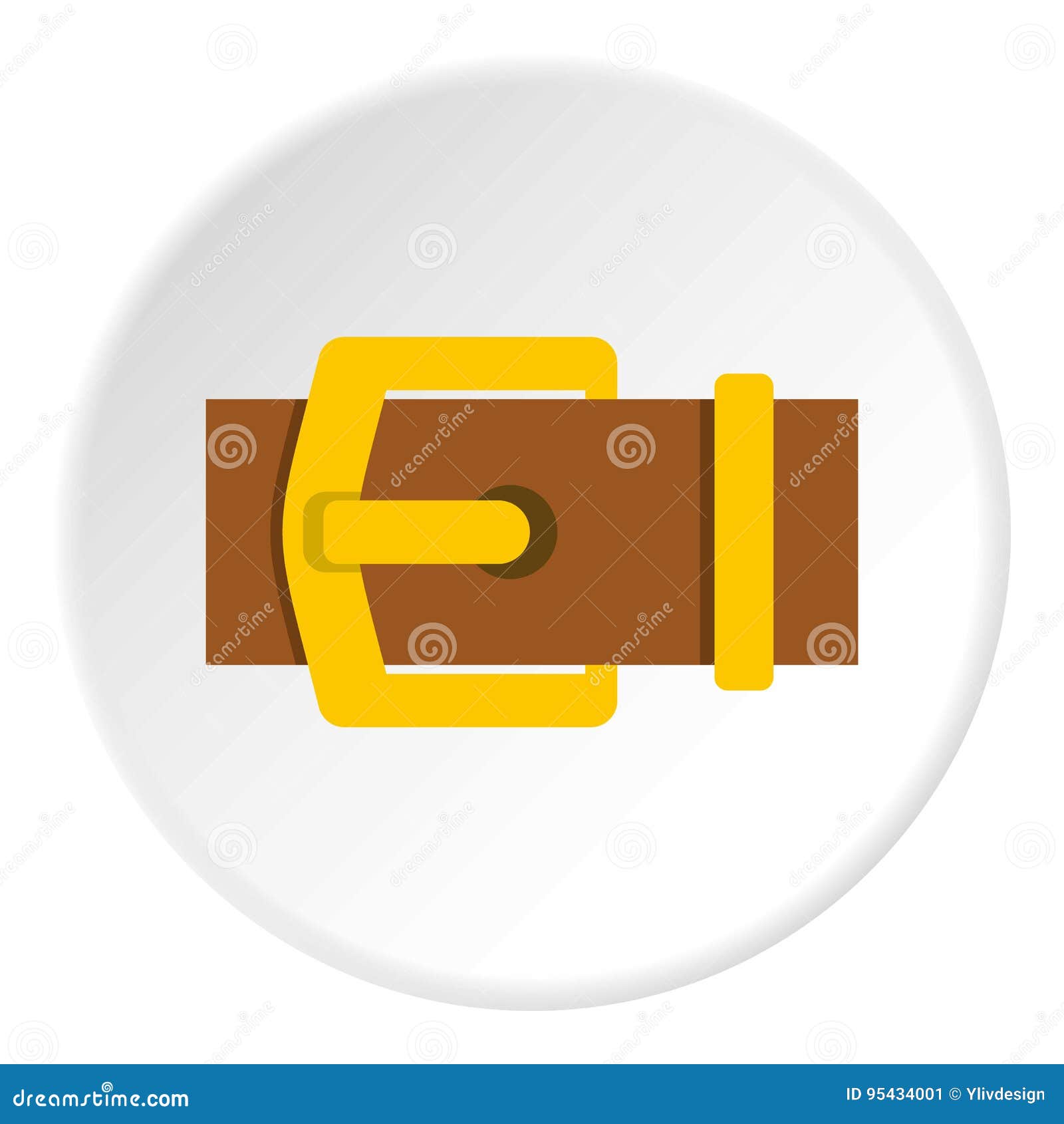 Yellow Metal Belt Buckle Icon Circle Stock Vector - Illustration of ...