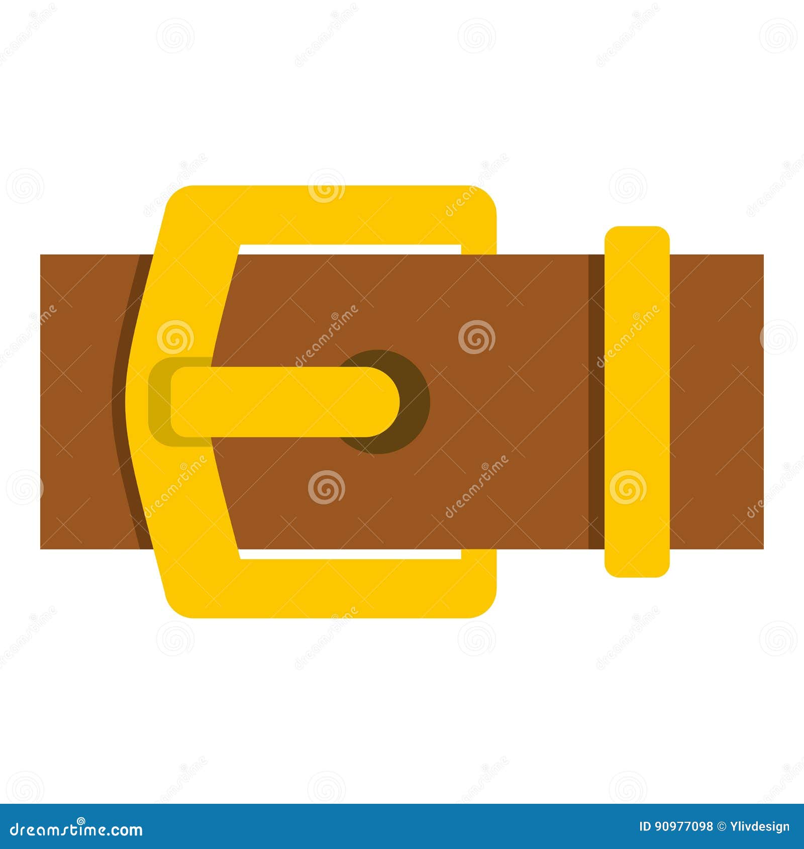 Yellow Metal Belt Buckle Icon Isolated Stock Vector - Illustration of ...
