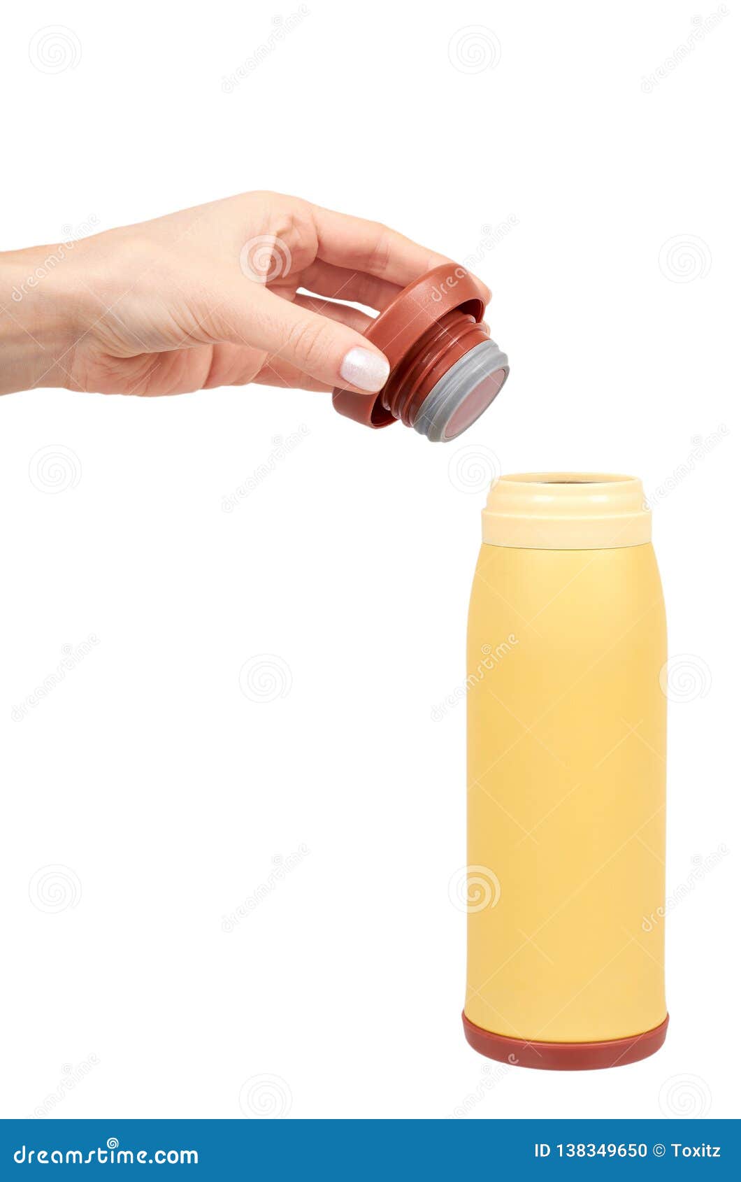 Download Yellow Metal Thermos For Hot Drinks Travel Concept Stock Photo Image Of Background Flask 138349650 Yellowimages Mockups