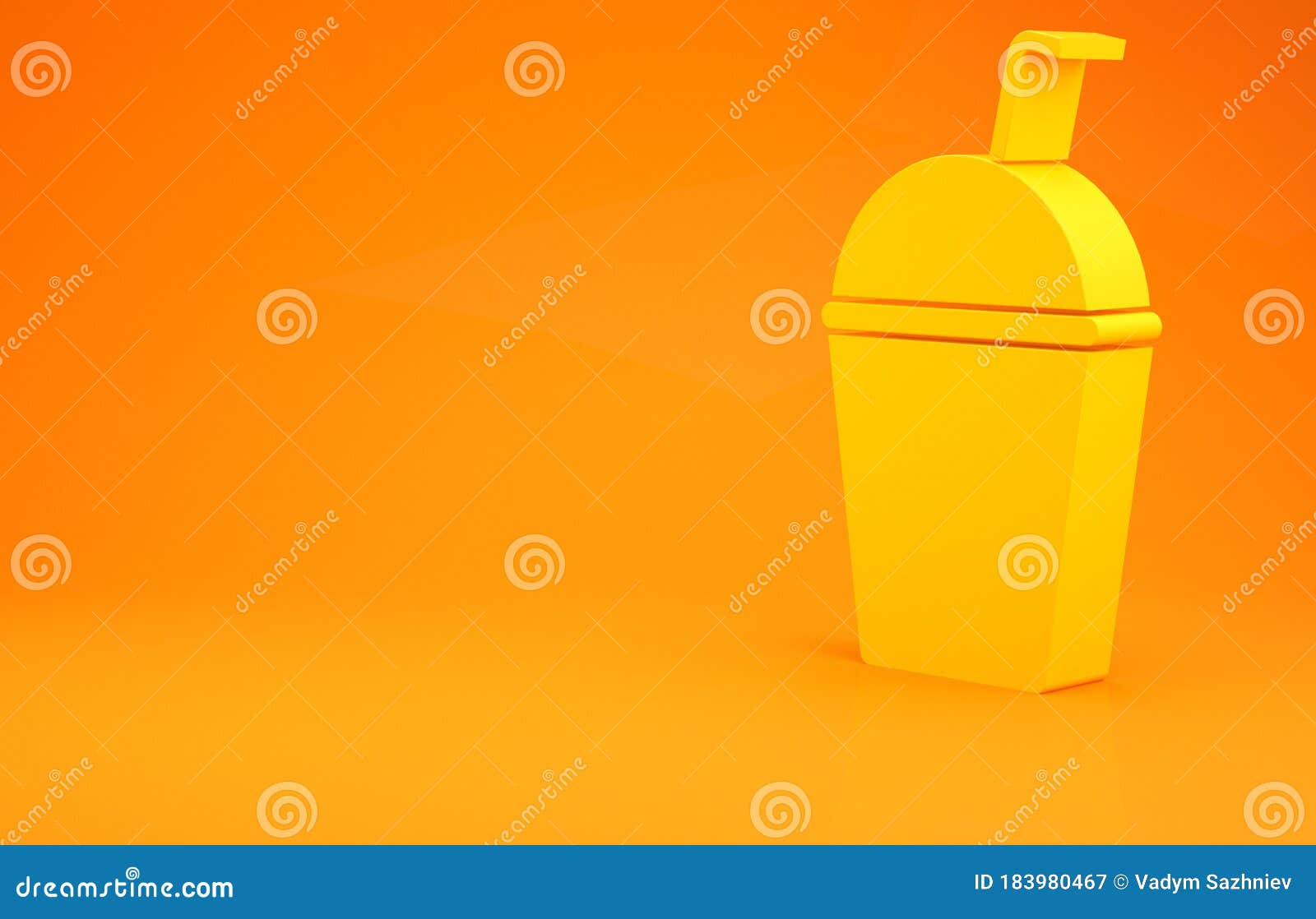 Yellow Milkshake Icon Isolated on Orange Background. Plastic Cup with ...