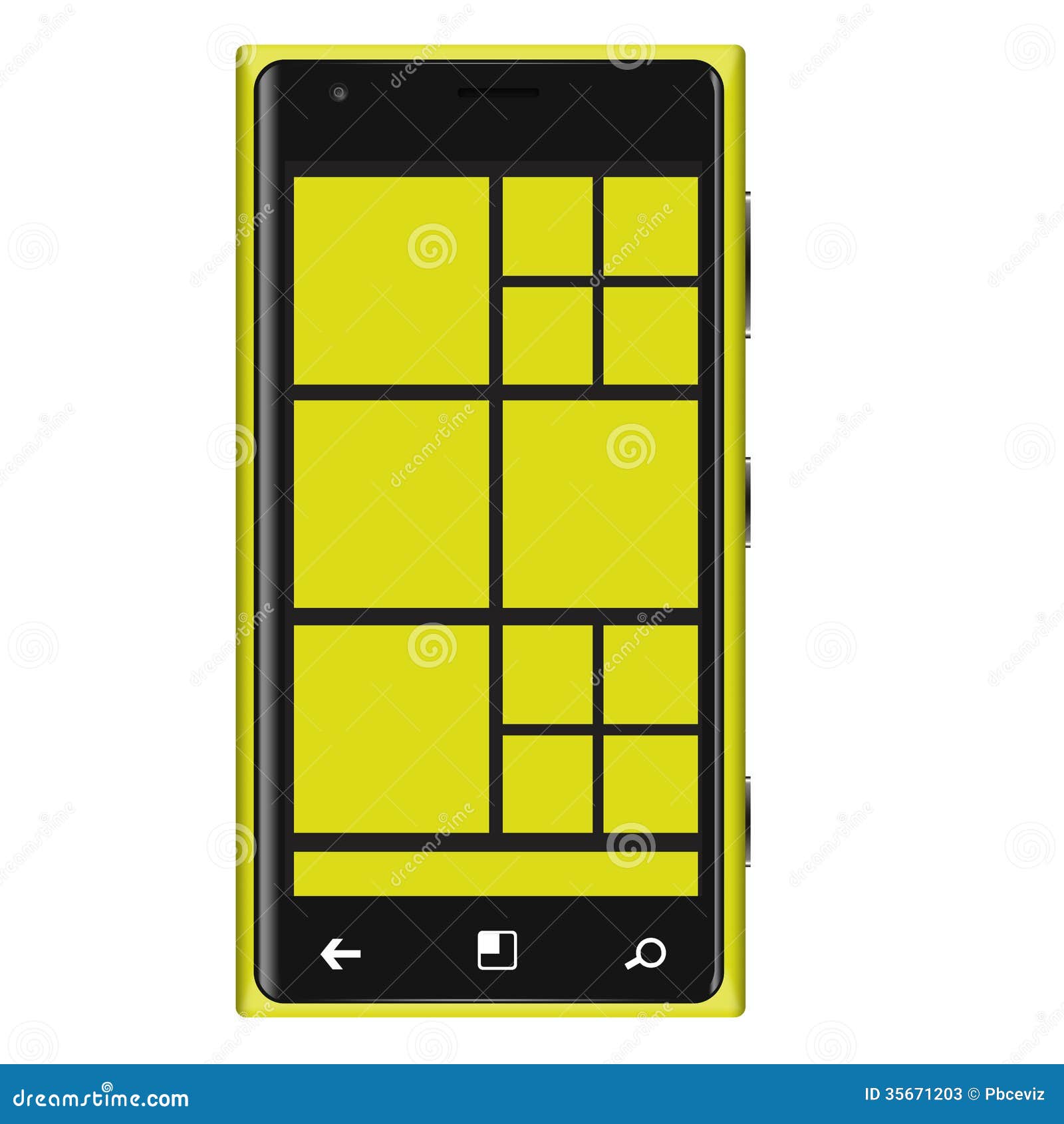 Yellow Mobile Phone Type Elagance Stock Illustration Illustration of