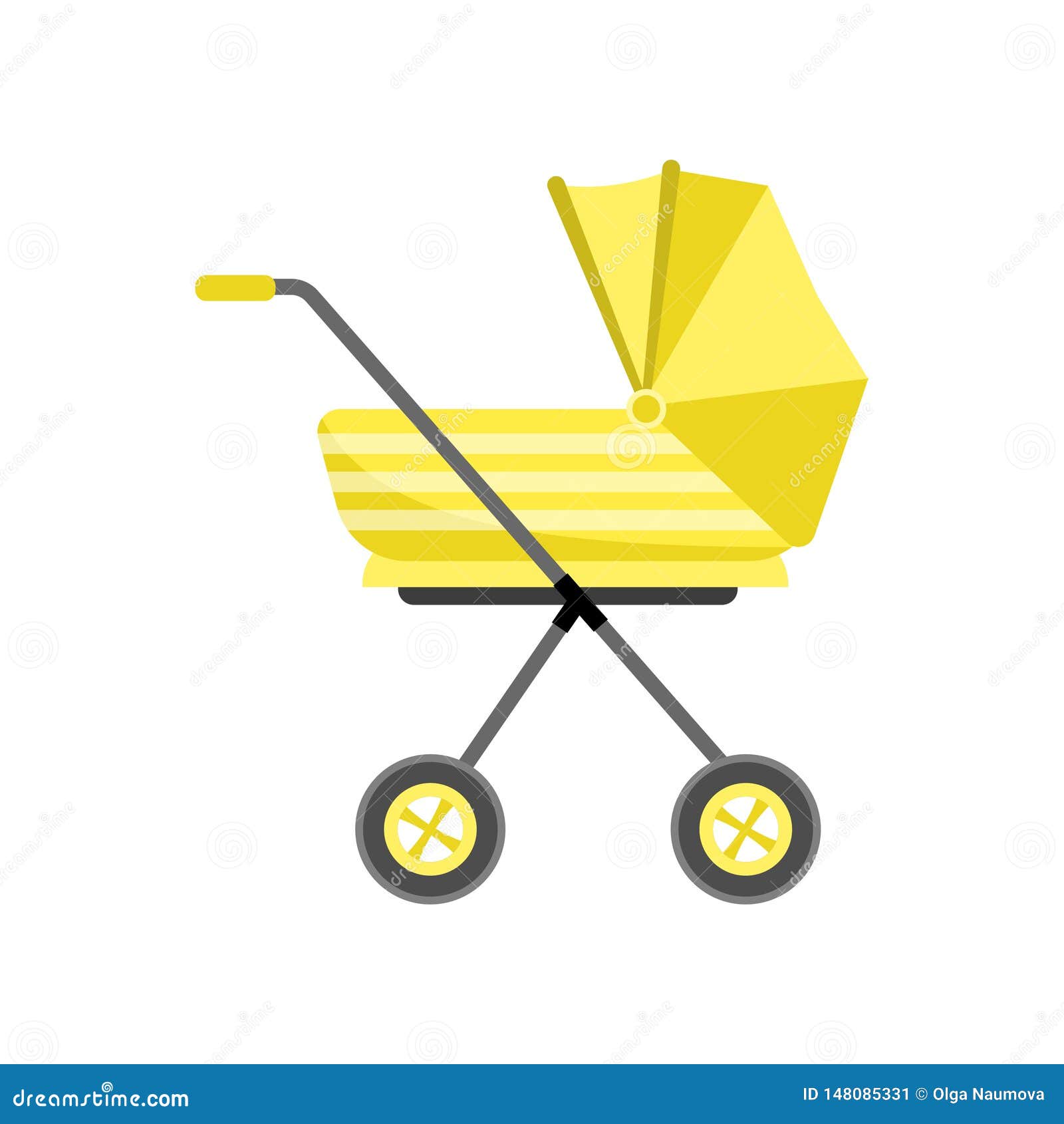 stroller with yellow wheels