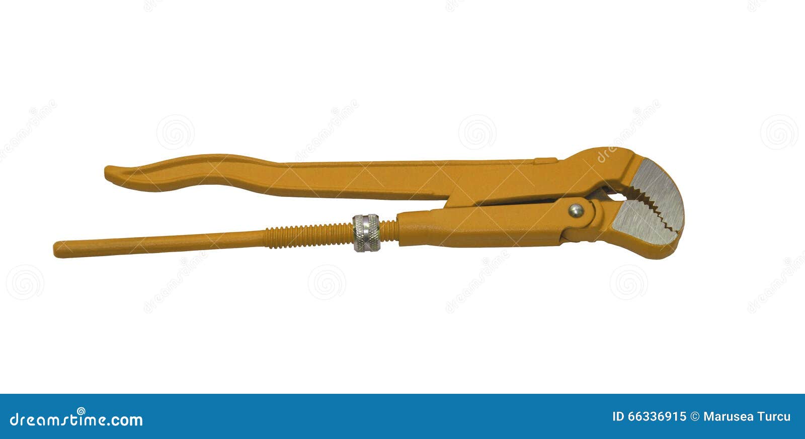 Yellow Monkey Wrench Used for Plumbing Stock Image Image of object