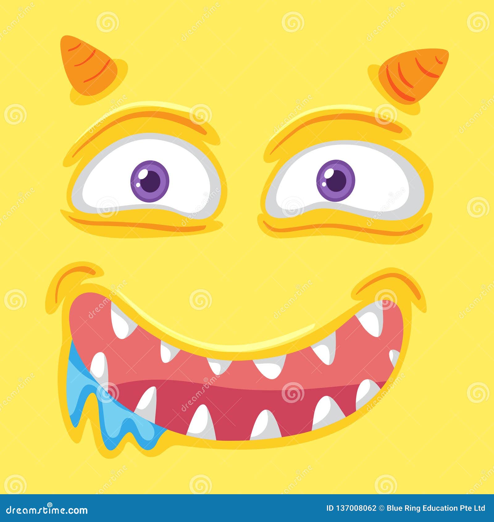 Download A Yellow Monster Face Stock Vector Illustration Of Teeth 137008062 PSD Mockup Templates
