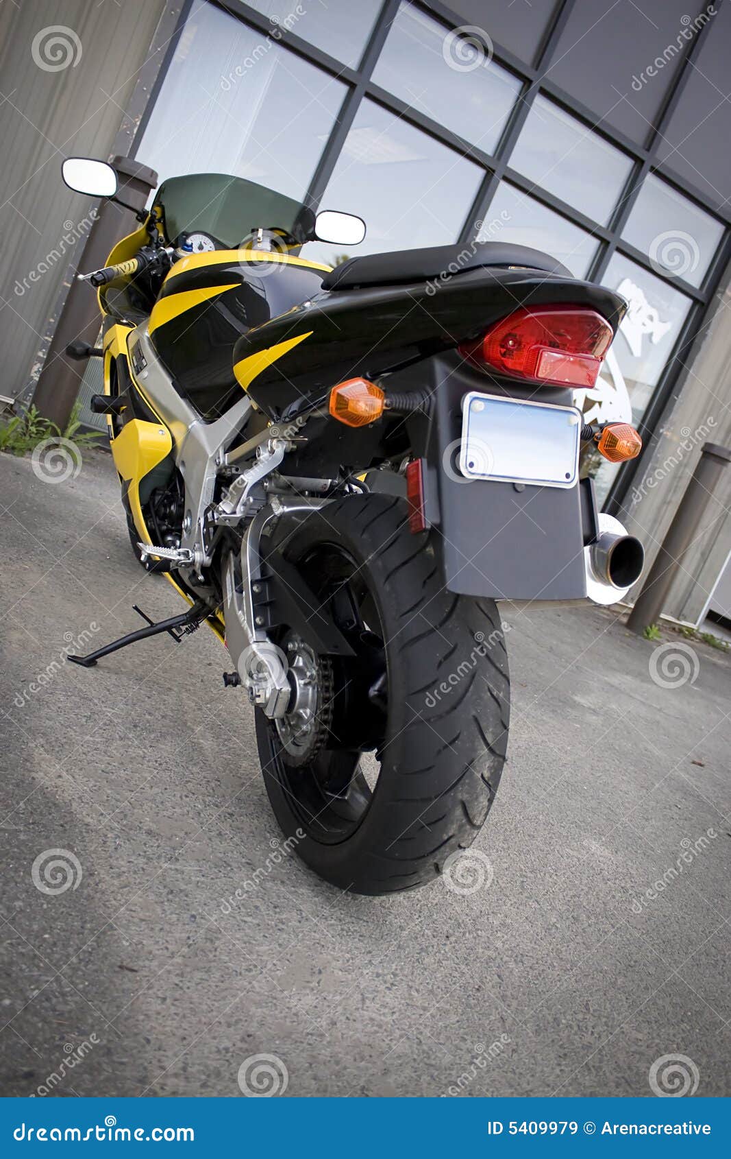 Yellow Motorcycle stock image. Image of crotch, leisure - 5409979