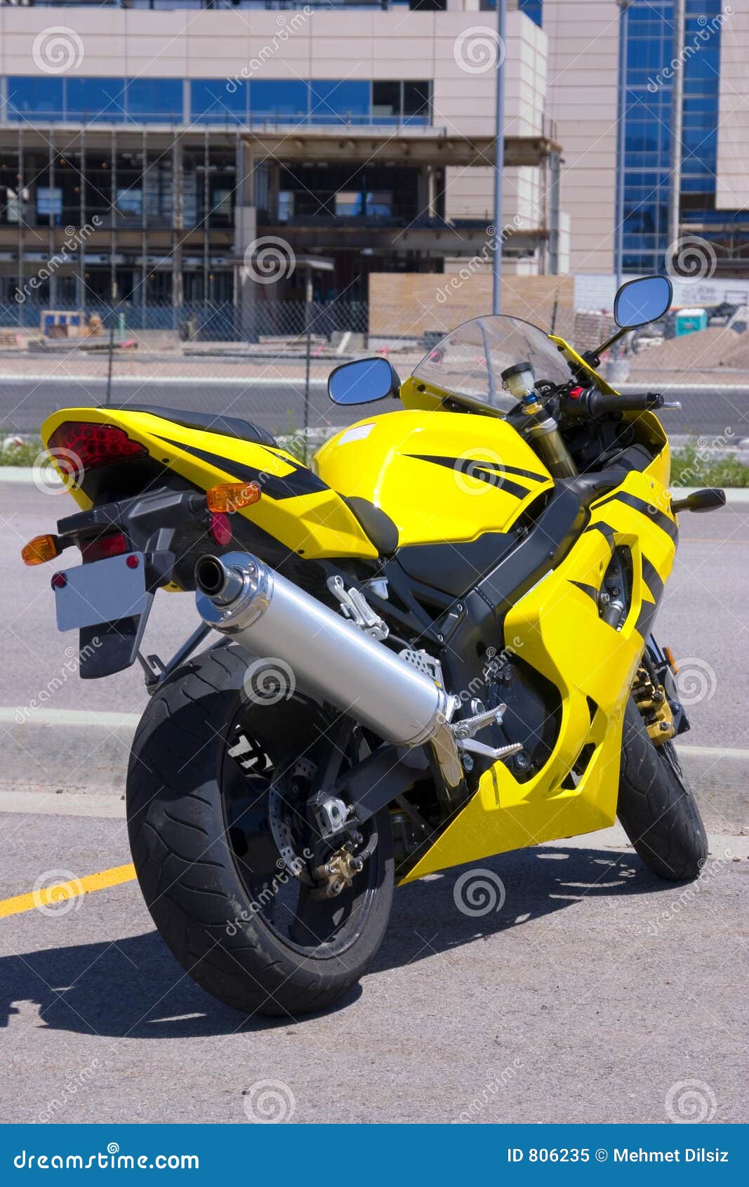 yellow sports bike