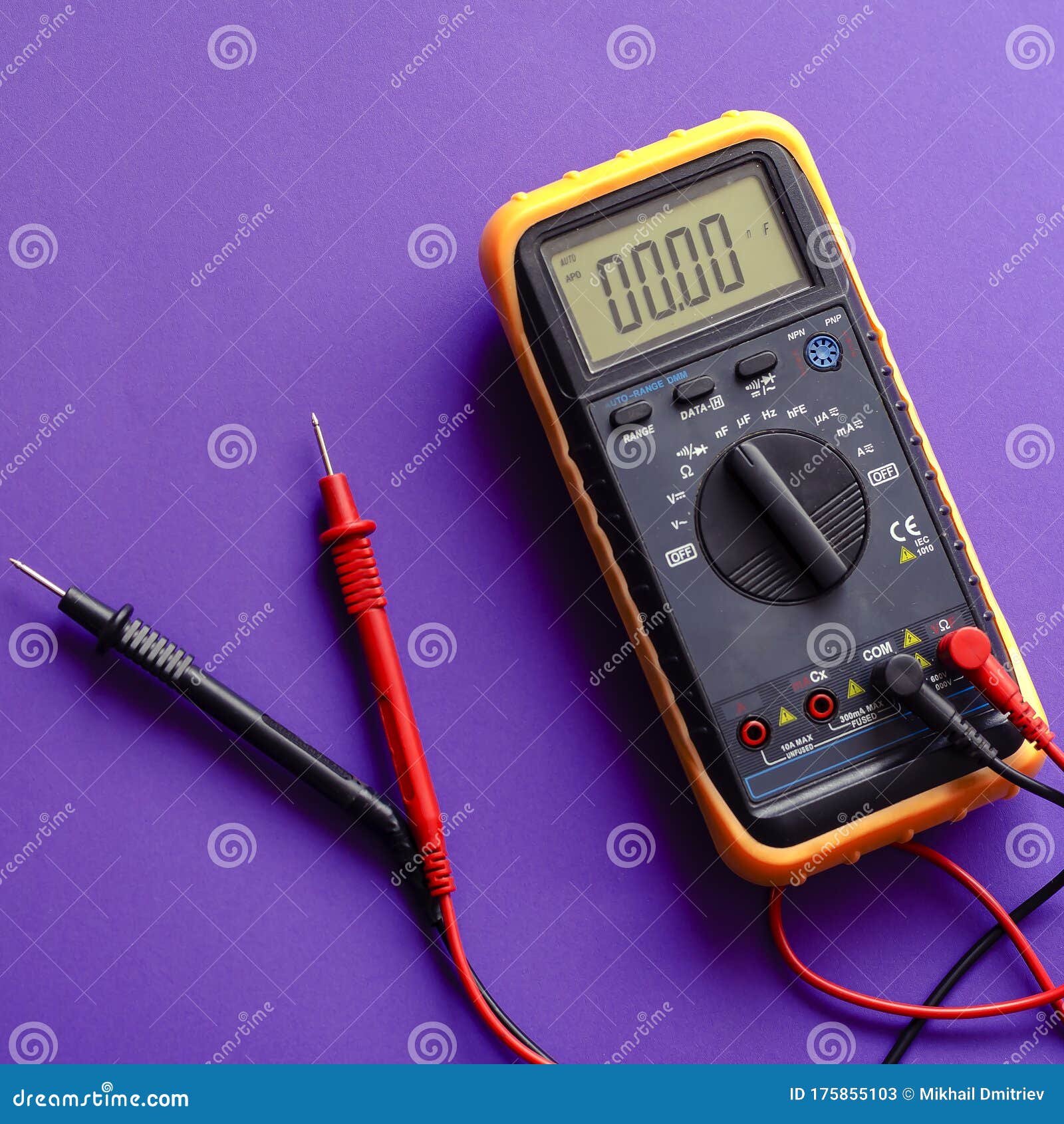Yellow Multimeter or a Multitester Stock Image Image of equipment