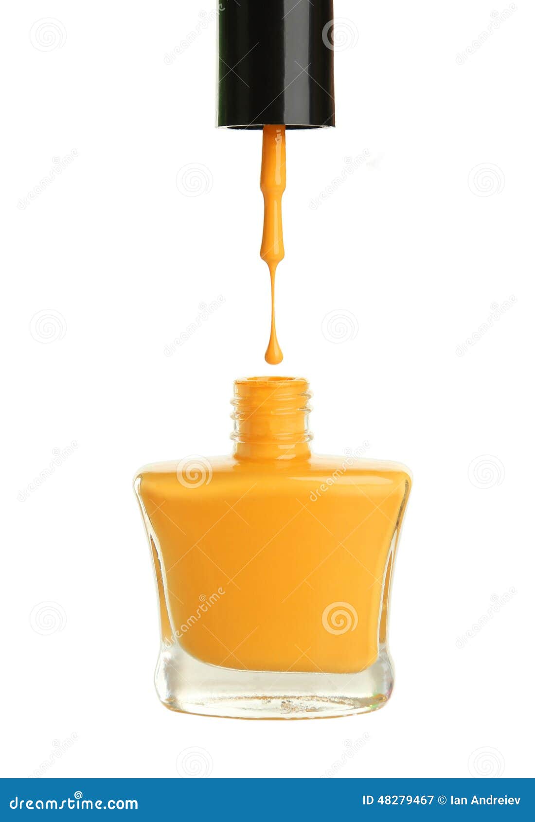 Yellow Nail Polish Bottle Isolated on a White Stock Image - Image of ...
