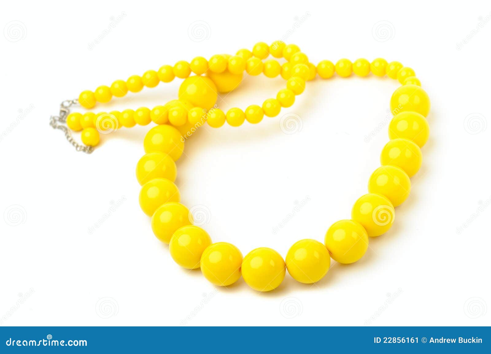 Yellow necklace stock image. Image of beads, present 22856161