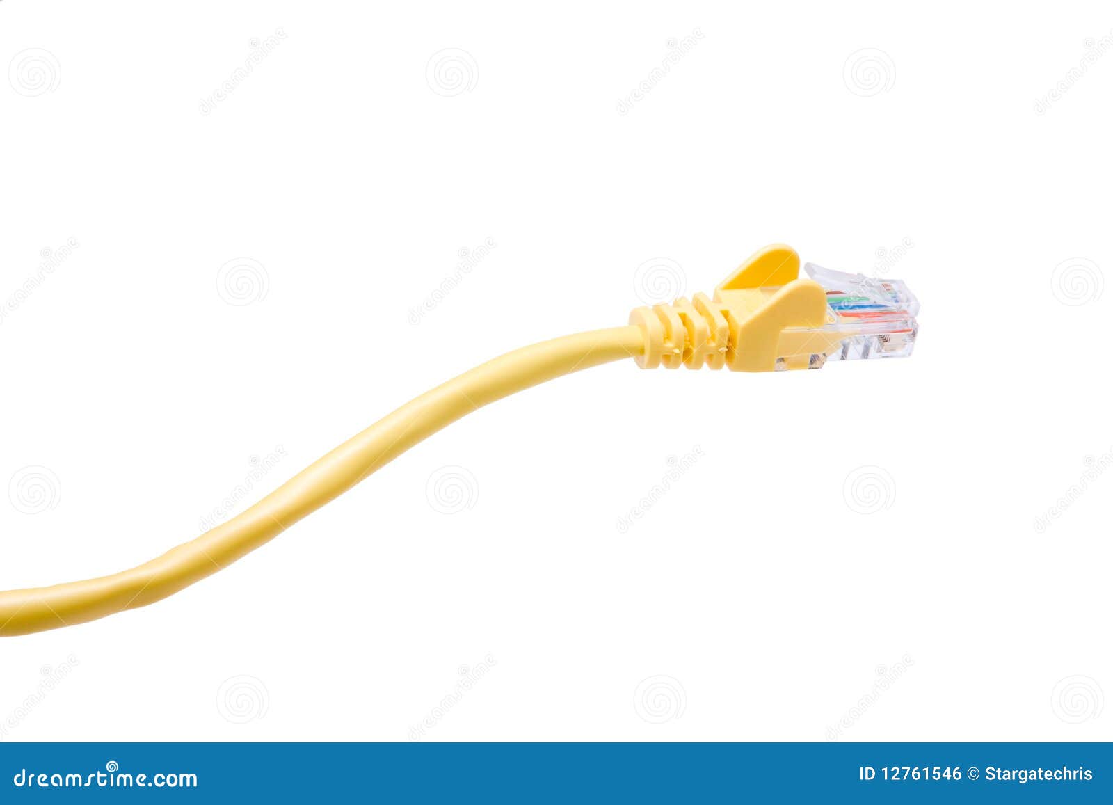 Yellow Network Cable stock photo. Image of plug, digital 12761546