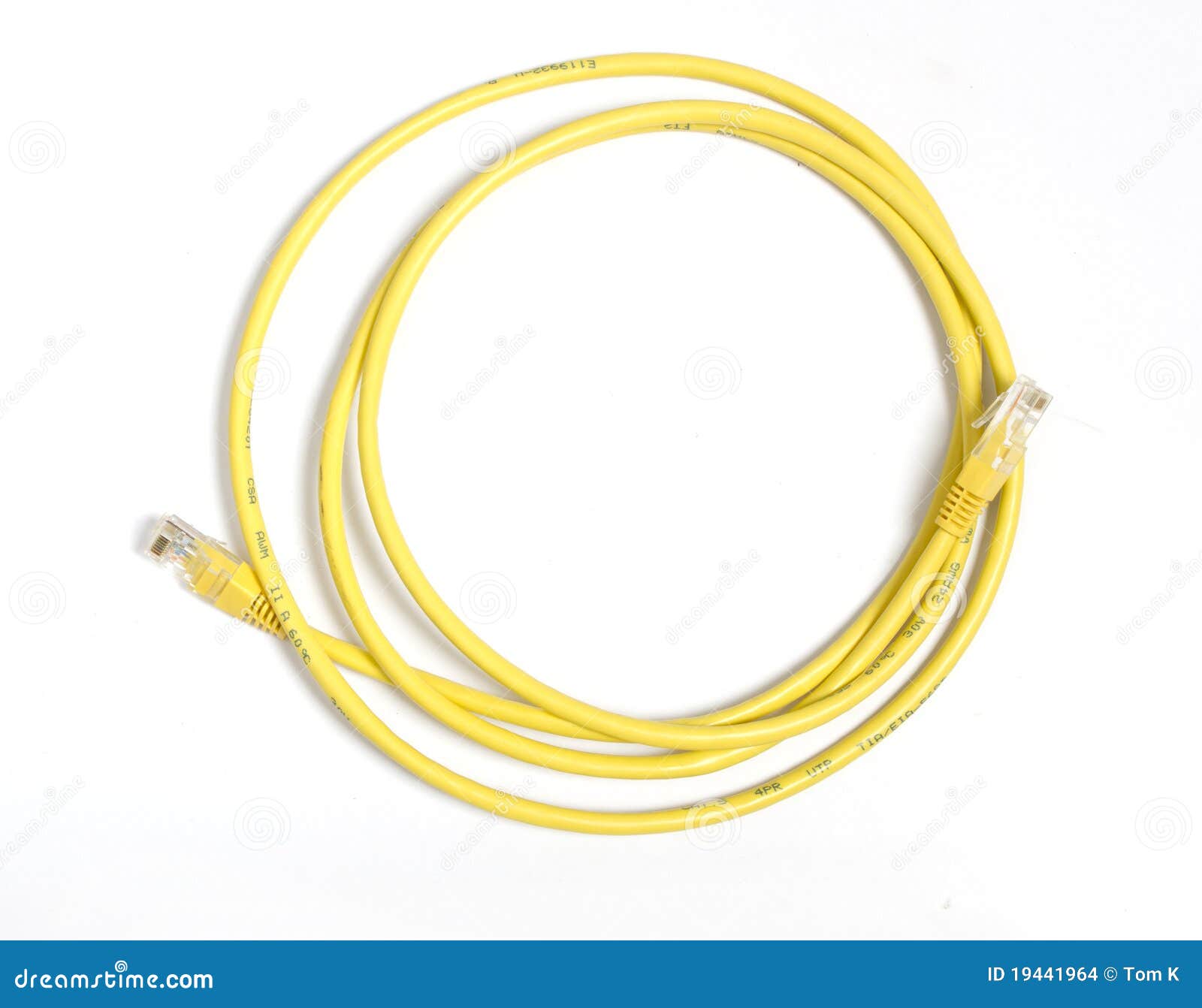 Yellow network cable stock photo. Image of connection 19441964