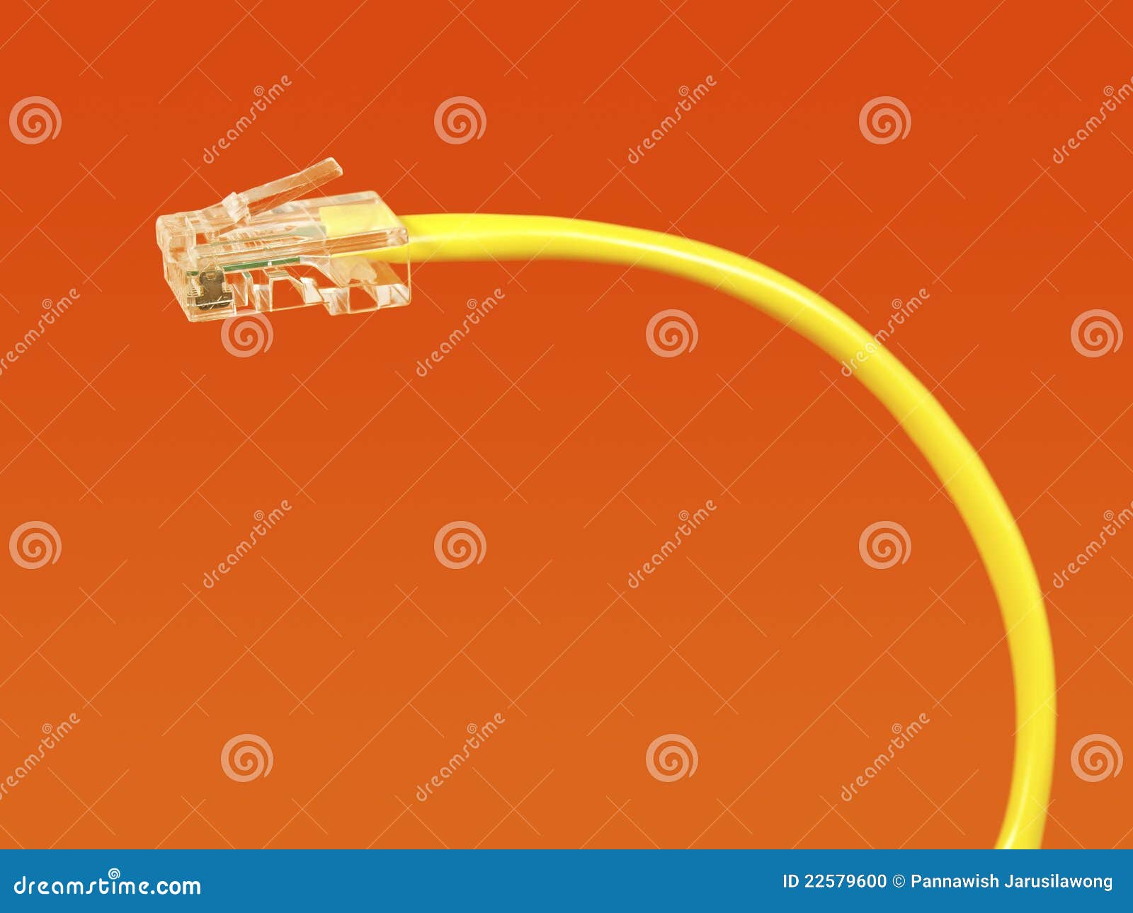 Yellow network cable stock photo. Image of computer, flow 22579600
