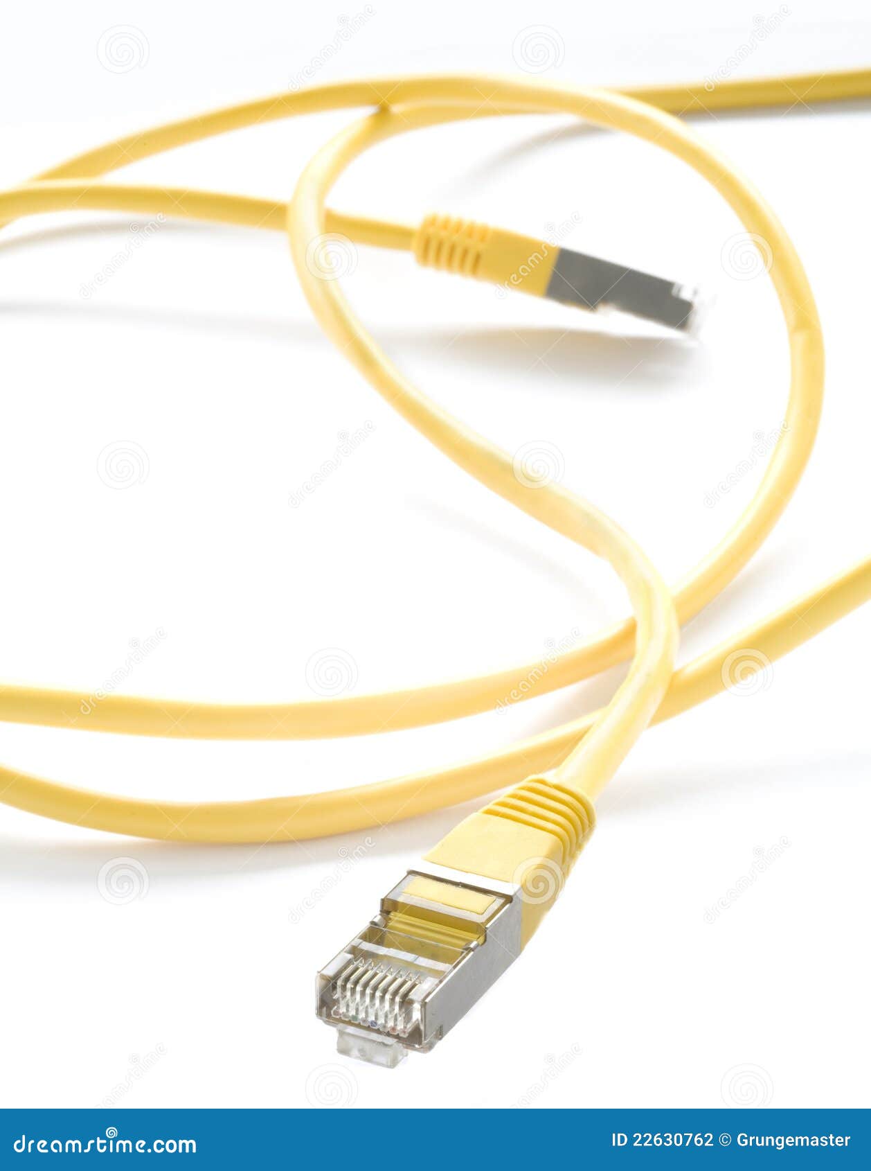 Yellow network cable, stock photo. Image of modem, connect 22630762