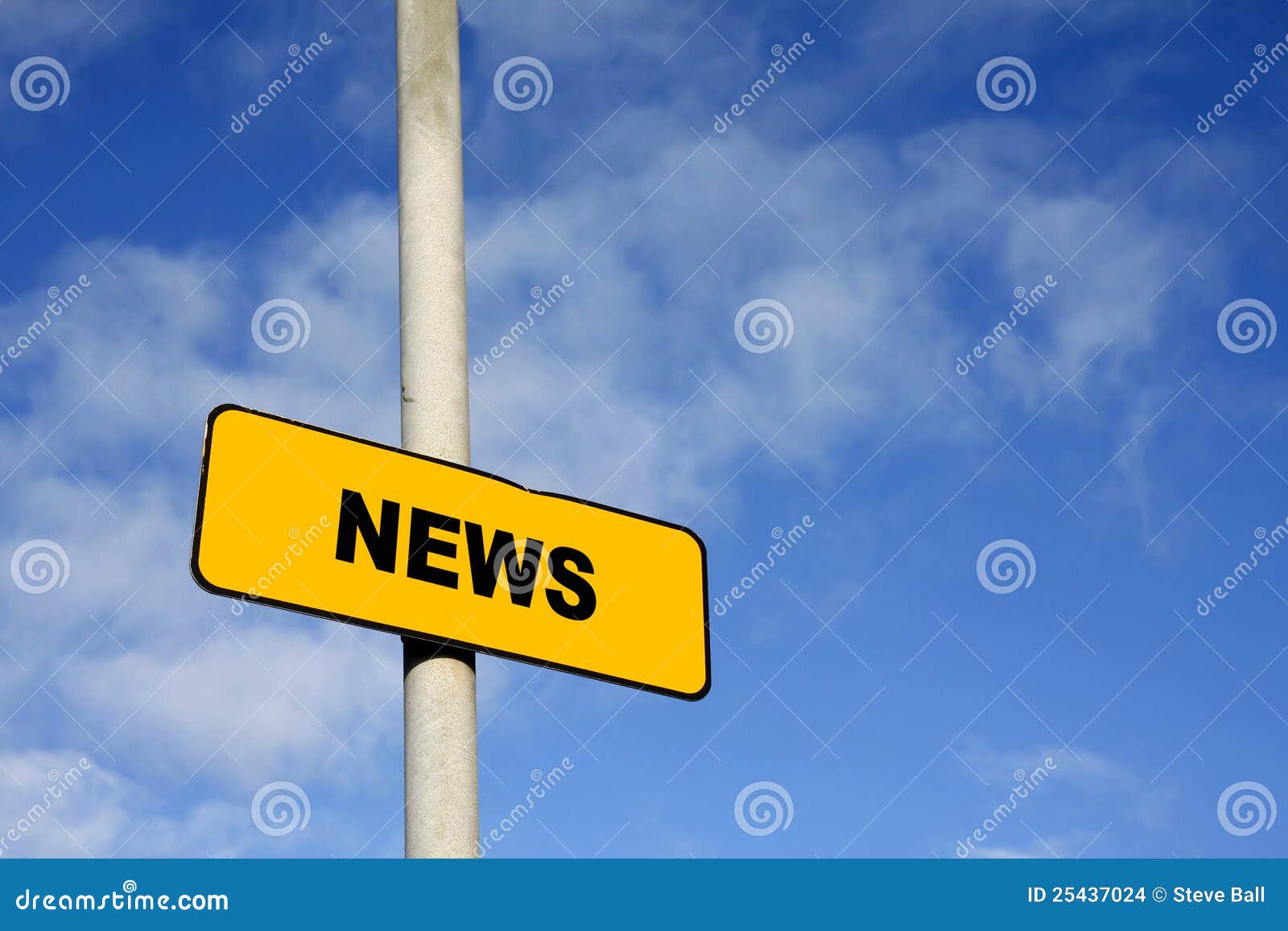 Yellow news sign stock photo. Image of road, informing 25437024