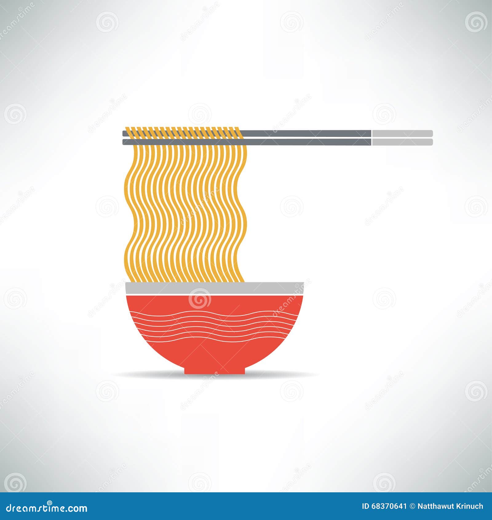 Yellow Noodle Vector Flat Color Stock Vector Illustration of ramen
