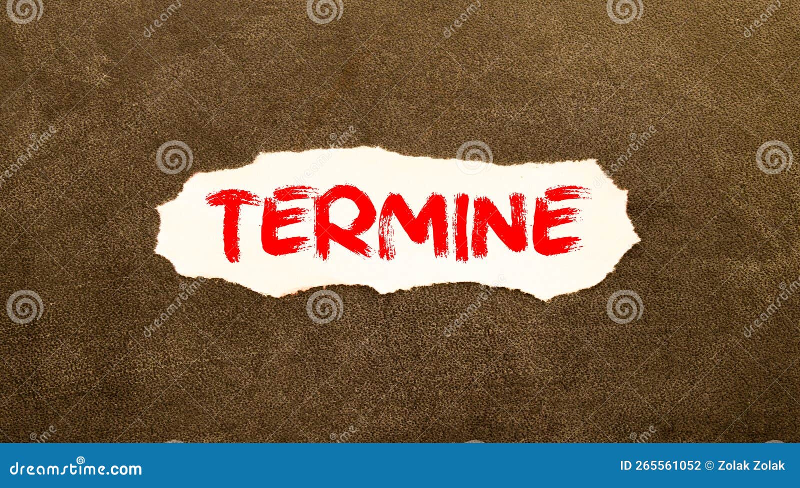 yellow note with the word termin appointment in red