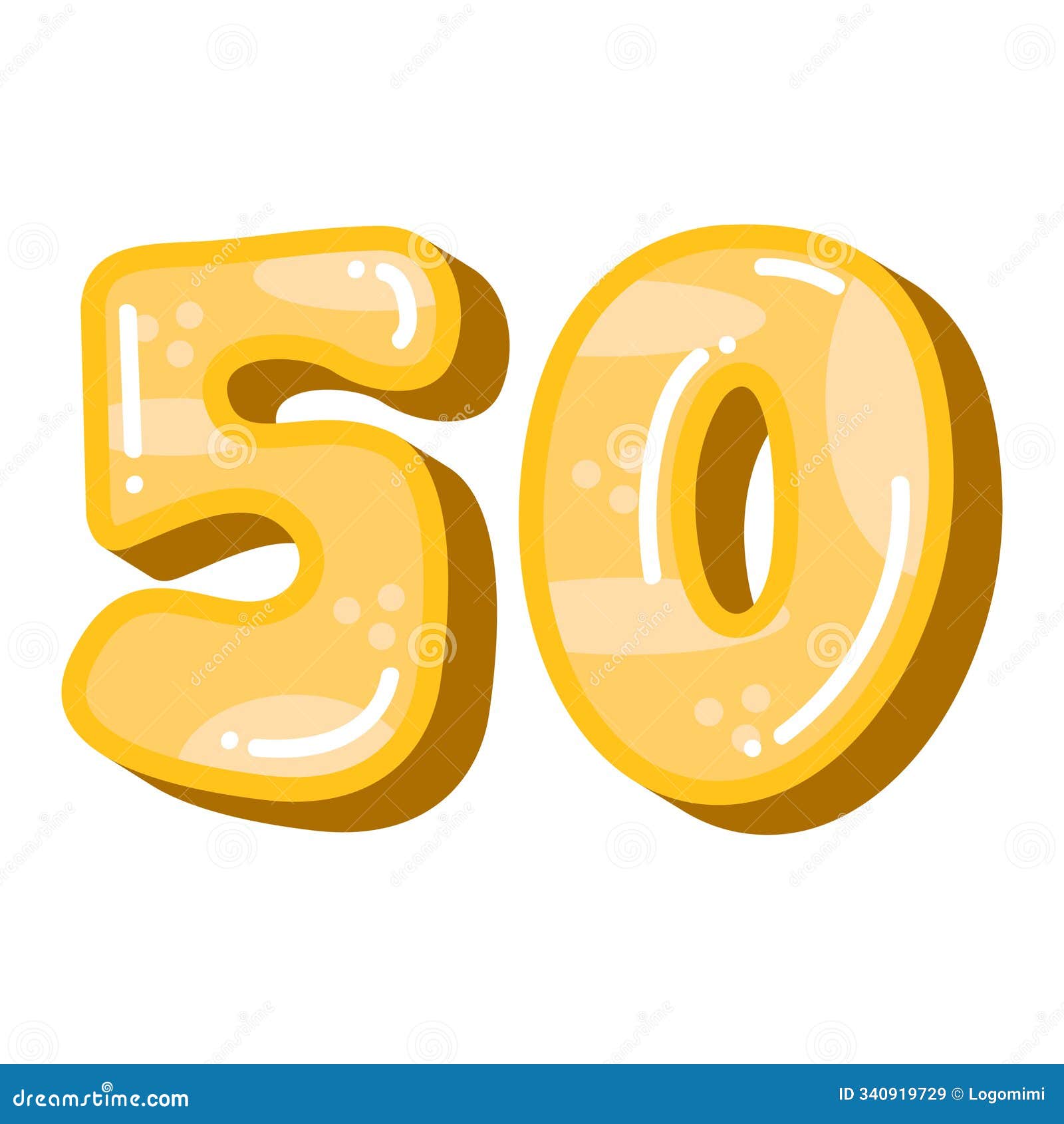 yellow number 50 fifty  , cartoon colorful number 50 clip art, fun childish number, 50th birthday